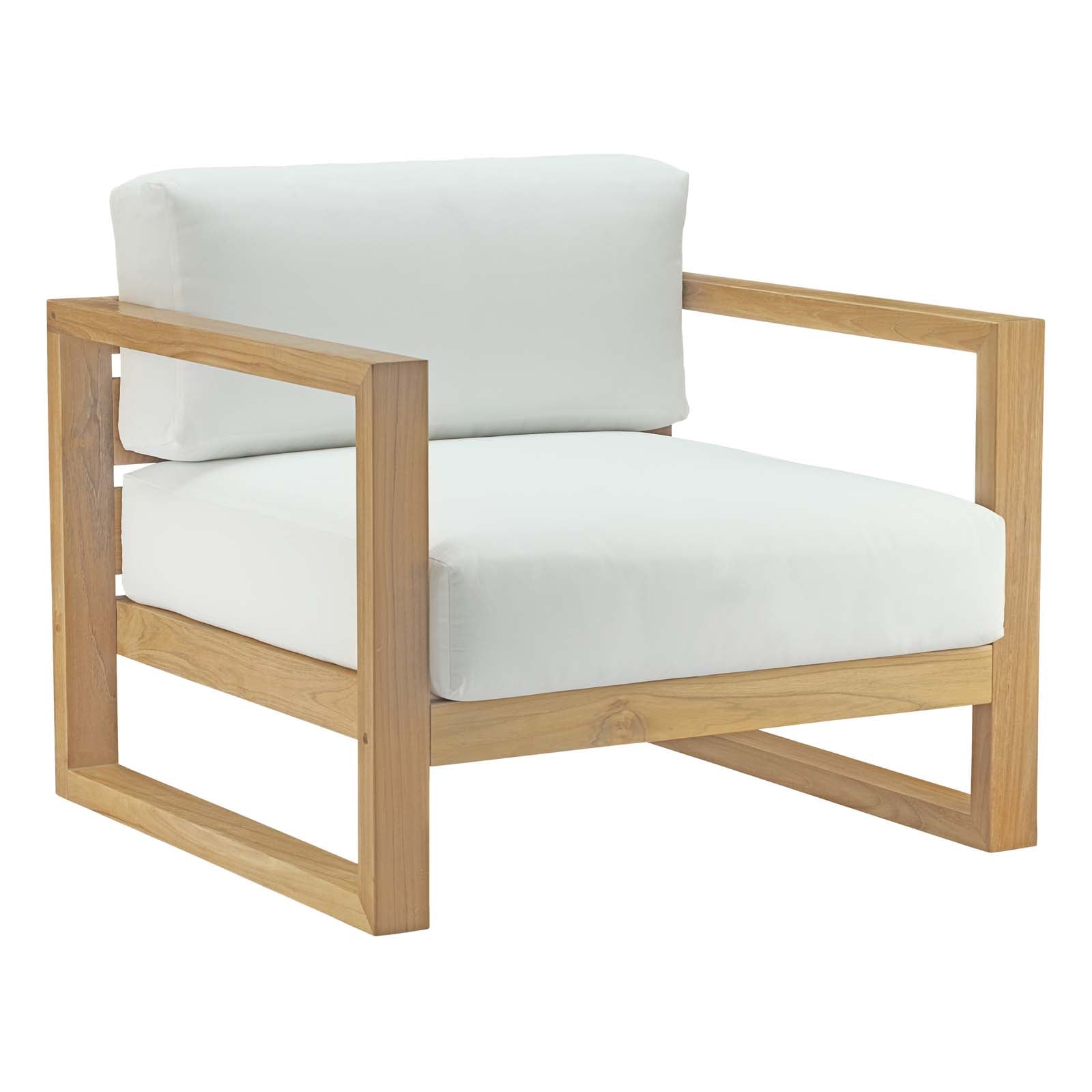 Modway Outdoor Chairs - Upland Outdoor Armchair Natural & White