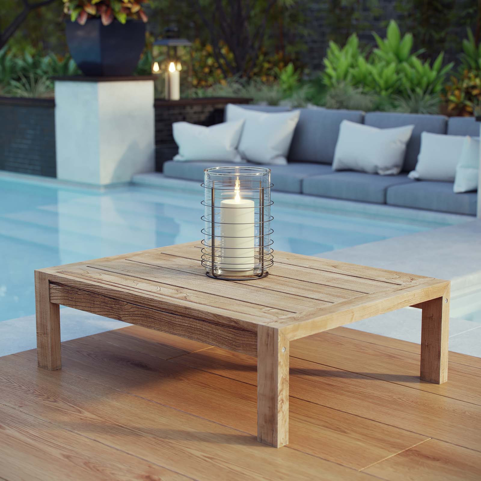 Modway Outdoor Coffee Tables - Upland Outdoor Coffee Table Natural
