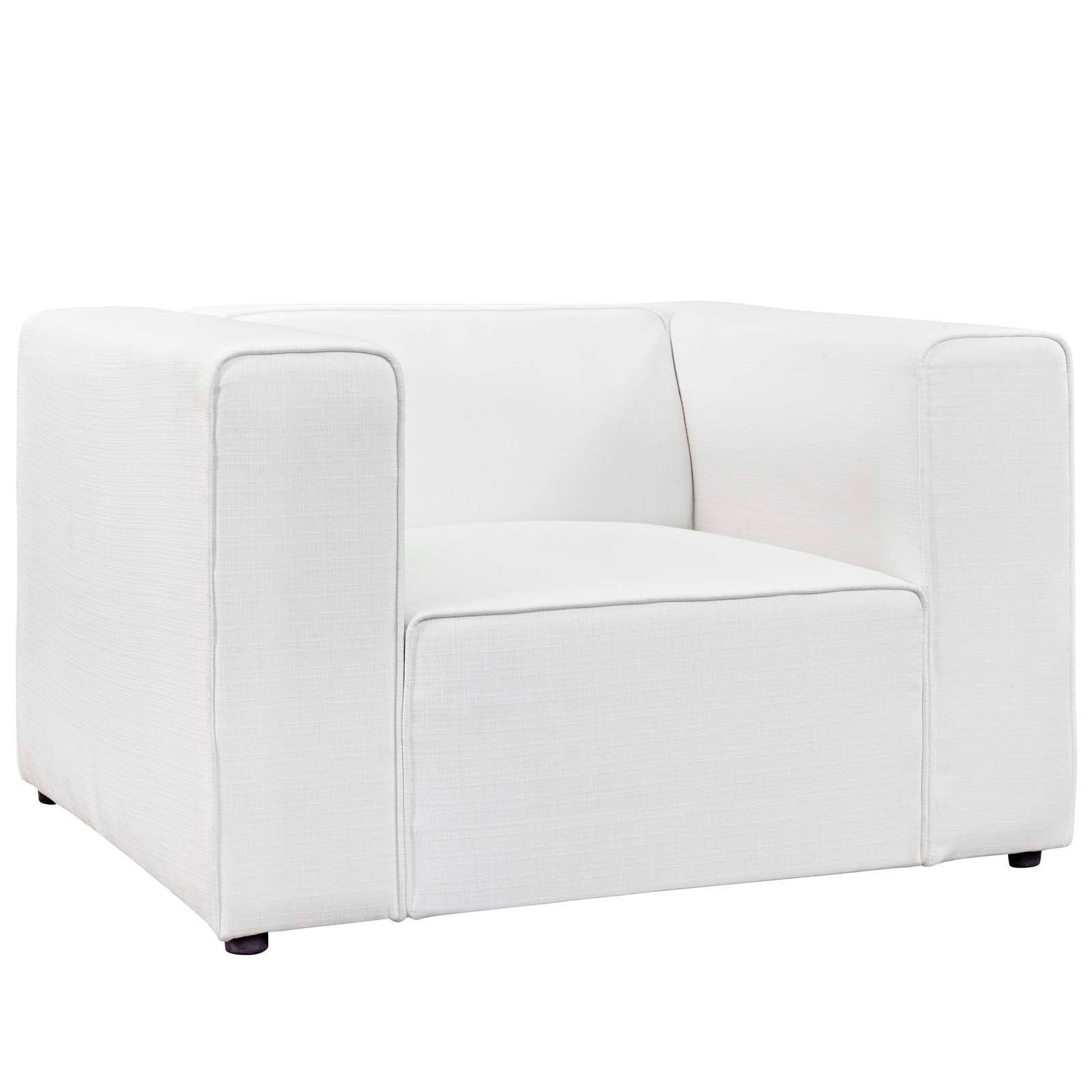 Modway Accent Chairs - Mingle Upholstered Fabric Armchair White