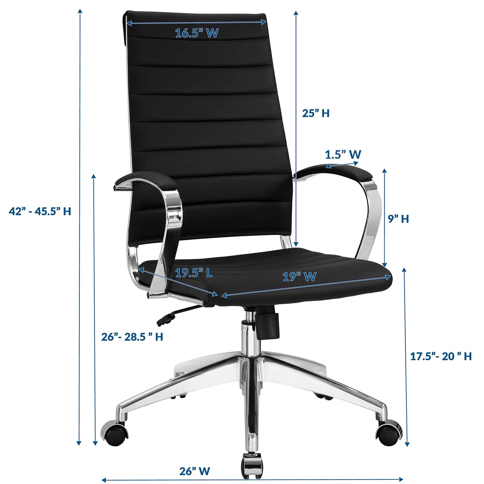 Modway Task Chairs - Jive Highback Office Chair Black