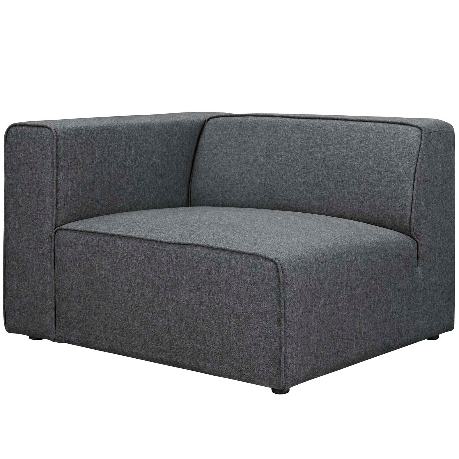 Modway Accent Chairs - Mingle Fabric Left-Facing Sofa Gray