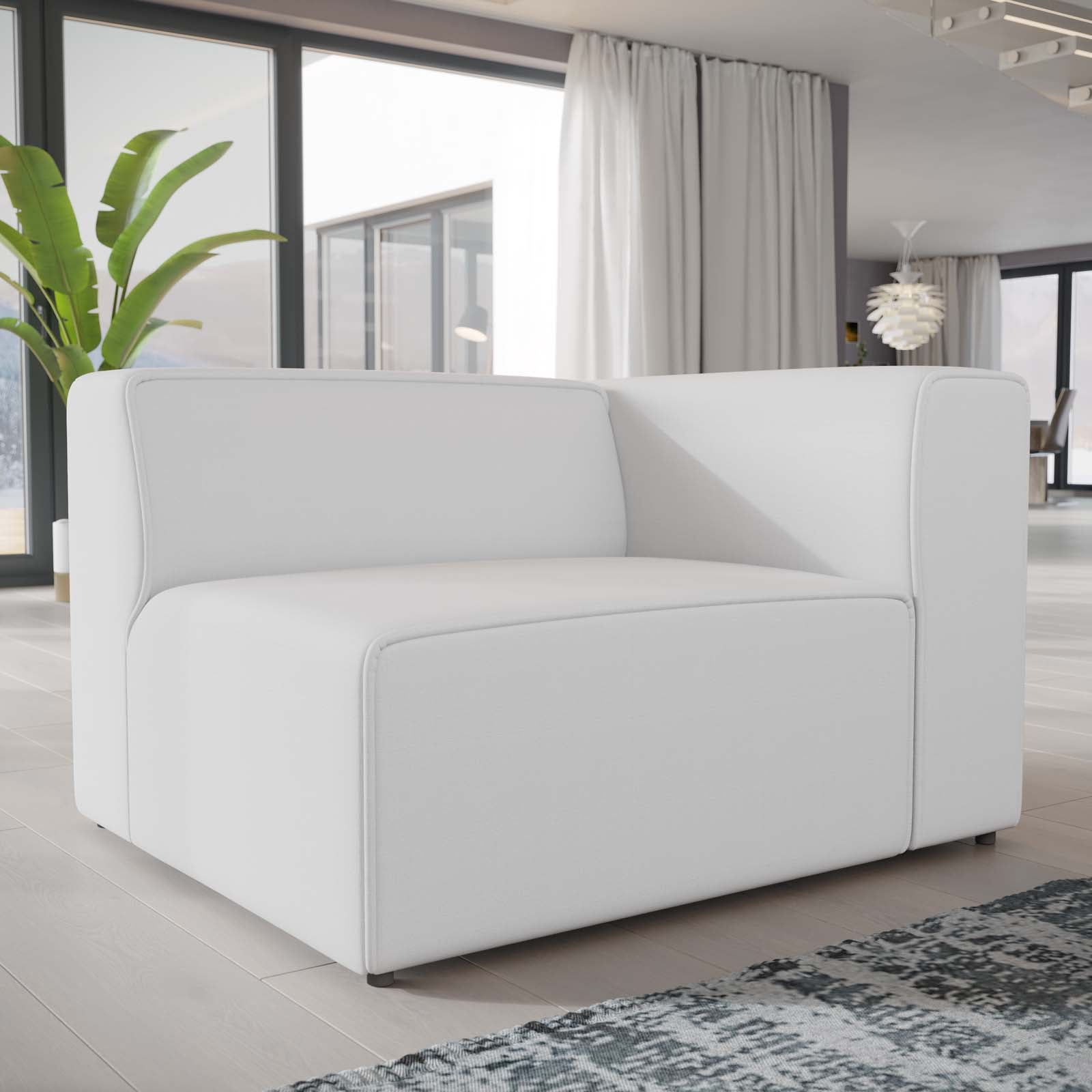 Modway Accent Chairs - Mingle Right-Facing Chair White