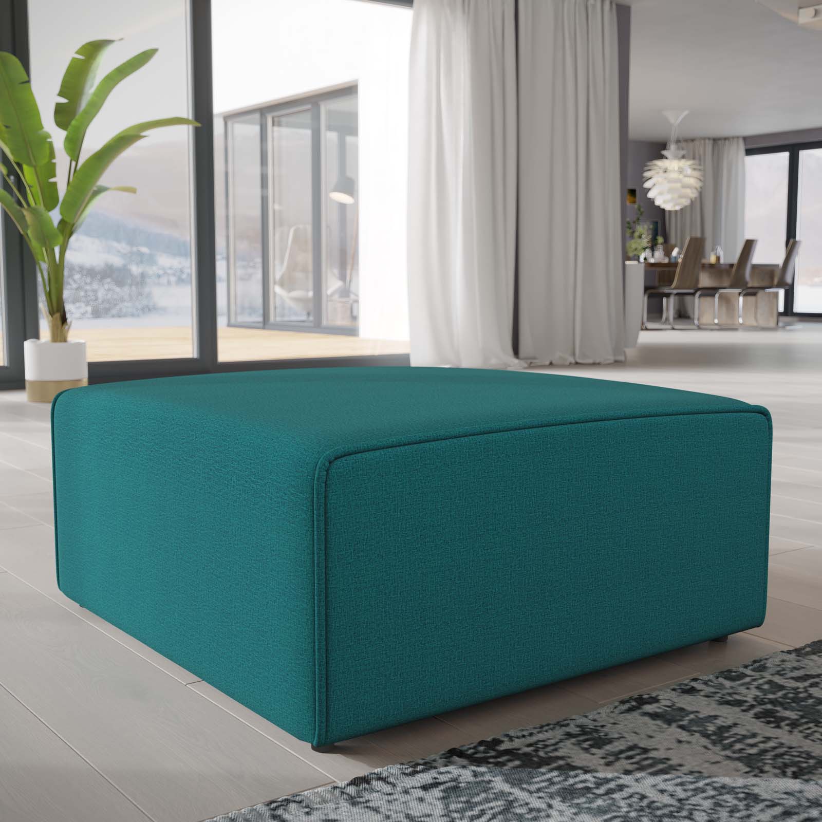 Modway Ottomans & Stools - Mingle Fabric Ottoman Teal