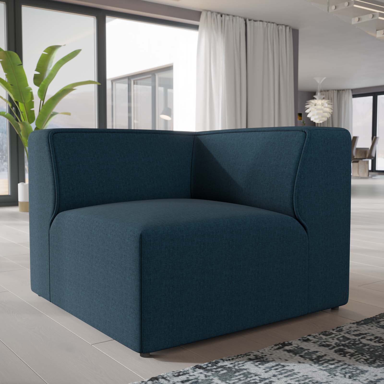 Modway Accent Chairs - Mingle Corner Chair Blue