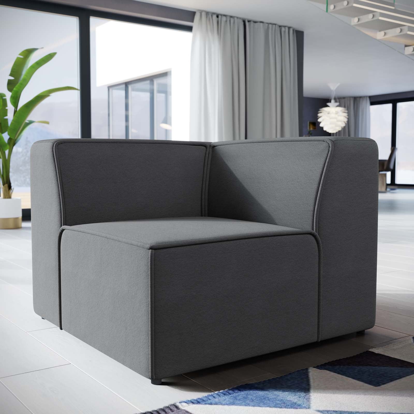 Modway Accent Chairs - Mingle Corner Chair Gray