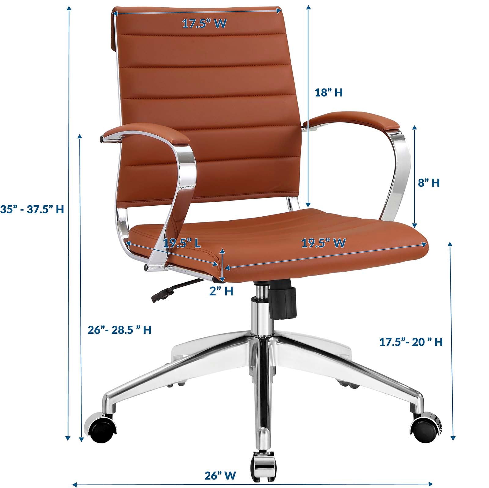 Modway Task Chairs - Jive Mid Back Office Chair Terracotta
