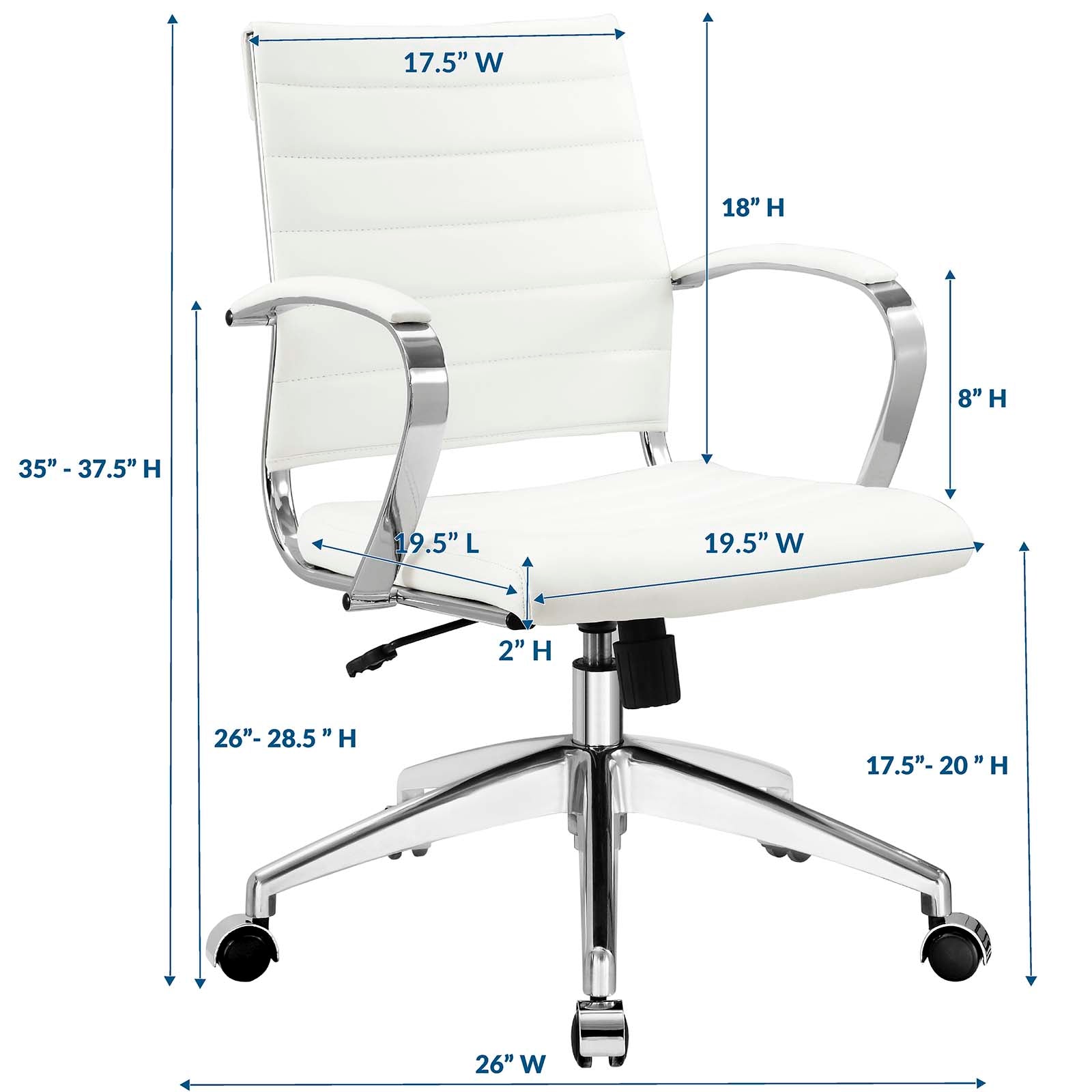 Modway Task Chairs - Jive Mid Back Office Chair White