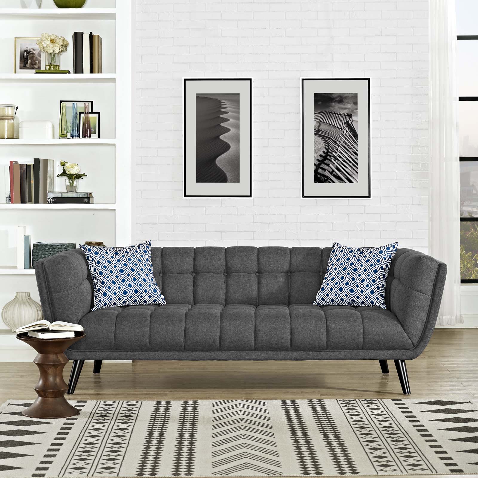 Modway Sofas & Couches - Bestow Upholstered Fabric Sofa Gray