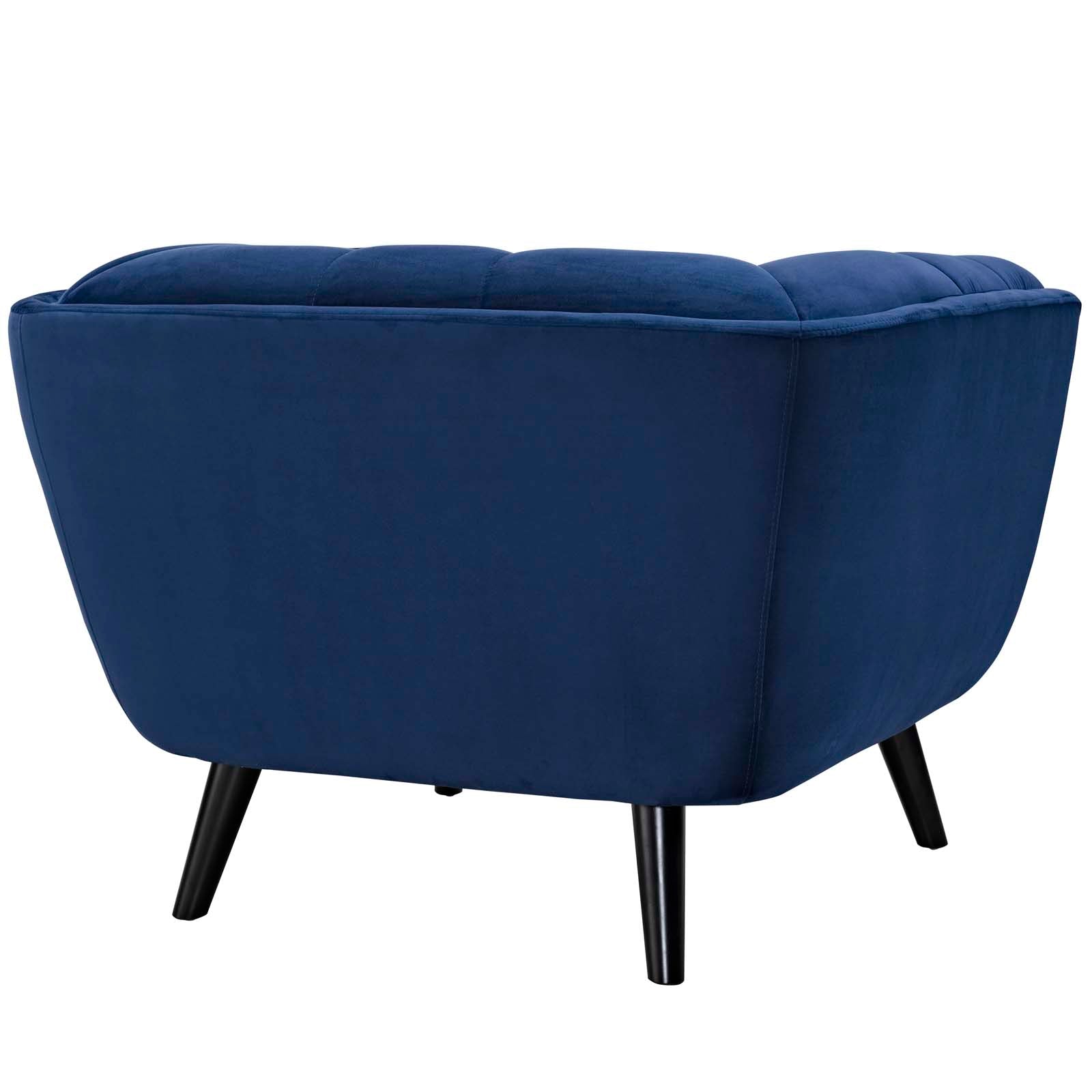 Modway Accent Chairs - Bestow Performance Velvet Armchair Navy