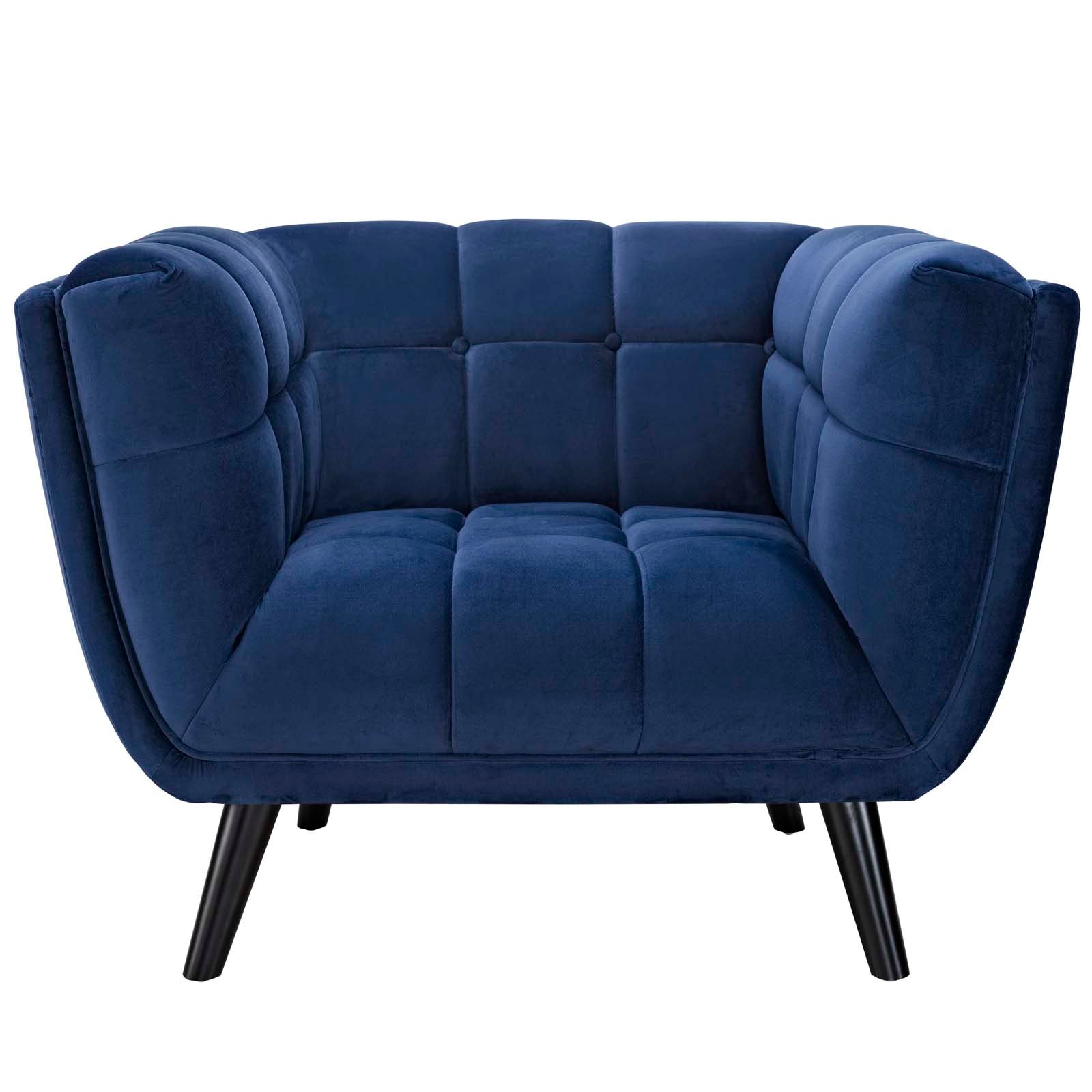 Modway Accent Chairs - Bestow Performance Velvet Armchair Navy