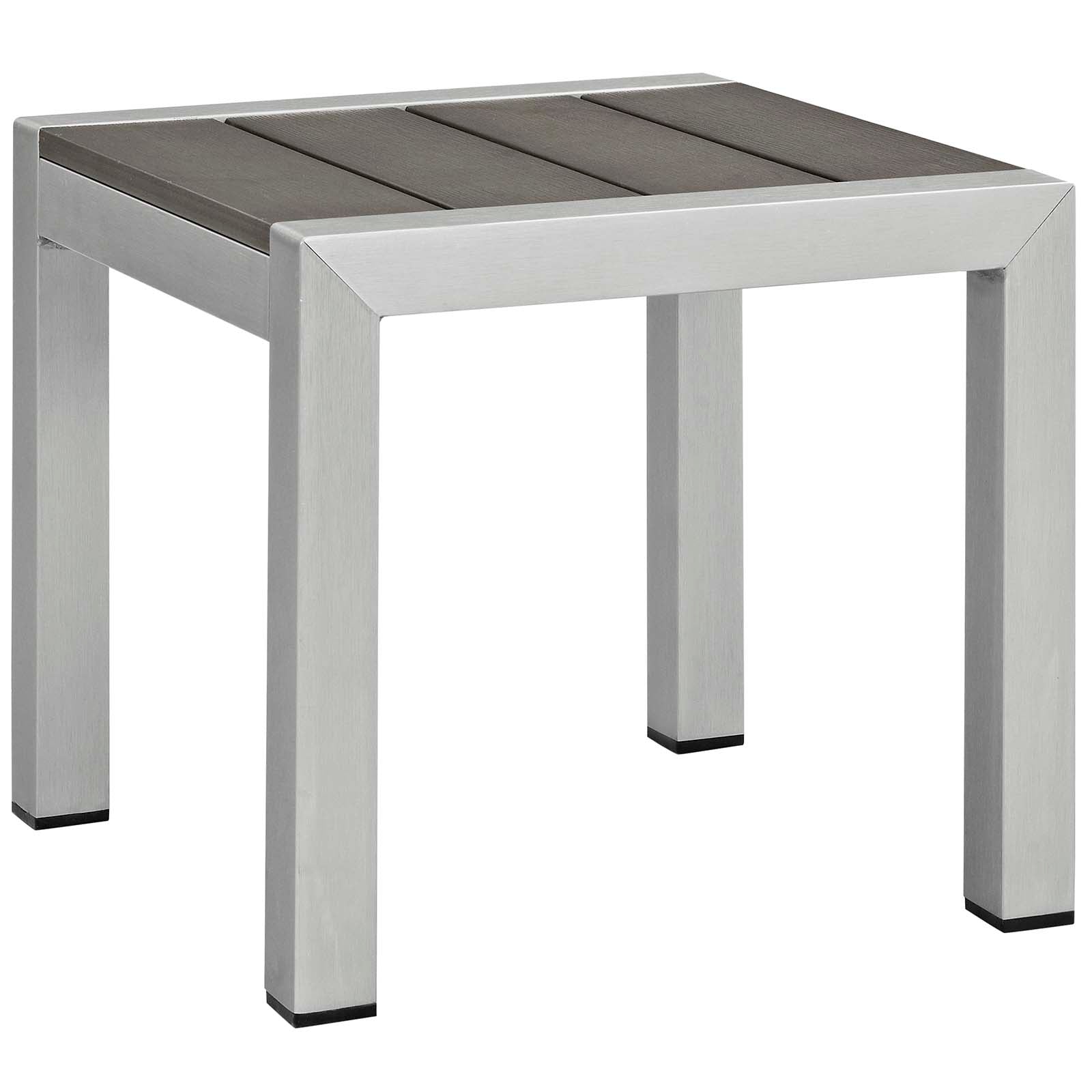 Shore 3 Piece Outdoor Patio Aluminum Chaise with Cushions Silver Orange