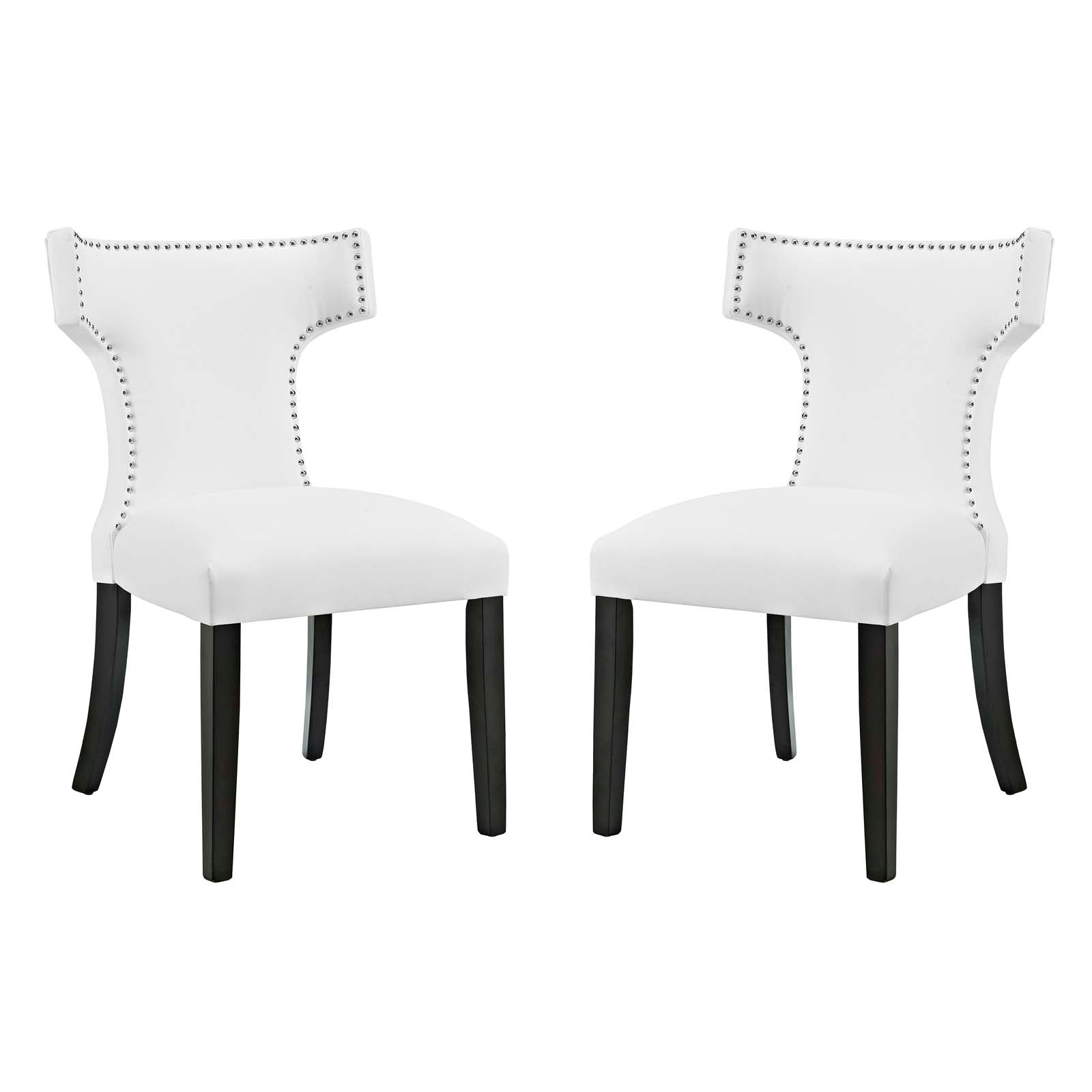 Modway Dining Chairs - Curve Dining Side Chair Vinyl ( Set of 2 ) White