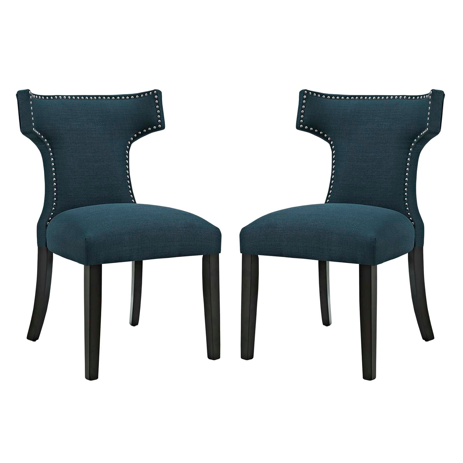Modway Dining Chairs - Curve Dining Side Chair Fabric Set of 2 Azure