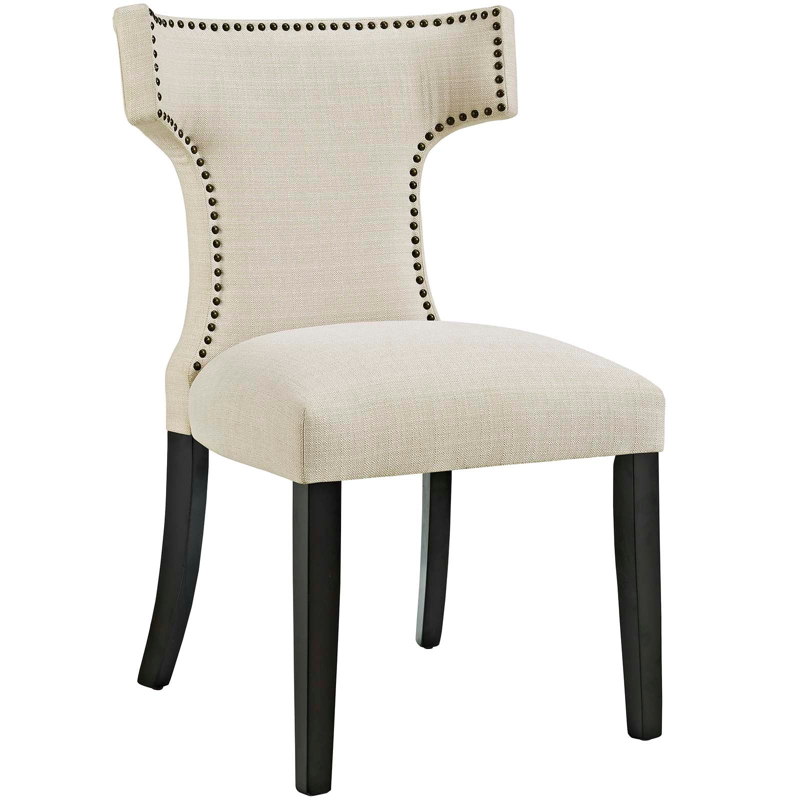 Modway Dining Chairs - Curve Dining Side Chair Fabric ( Set of 2 ) Beige
