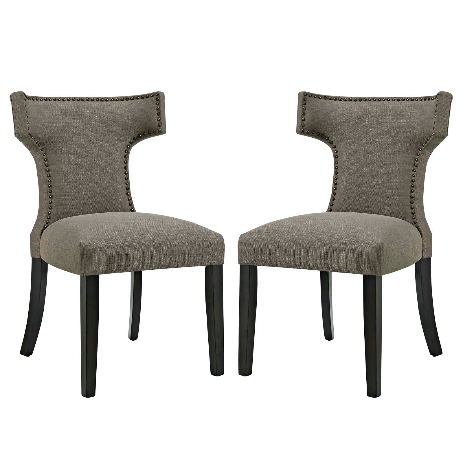 Modway Dining Chairs - Curve Dining Side Chair Fabric ( Set of 2 ) Granite