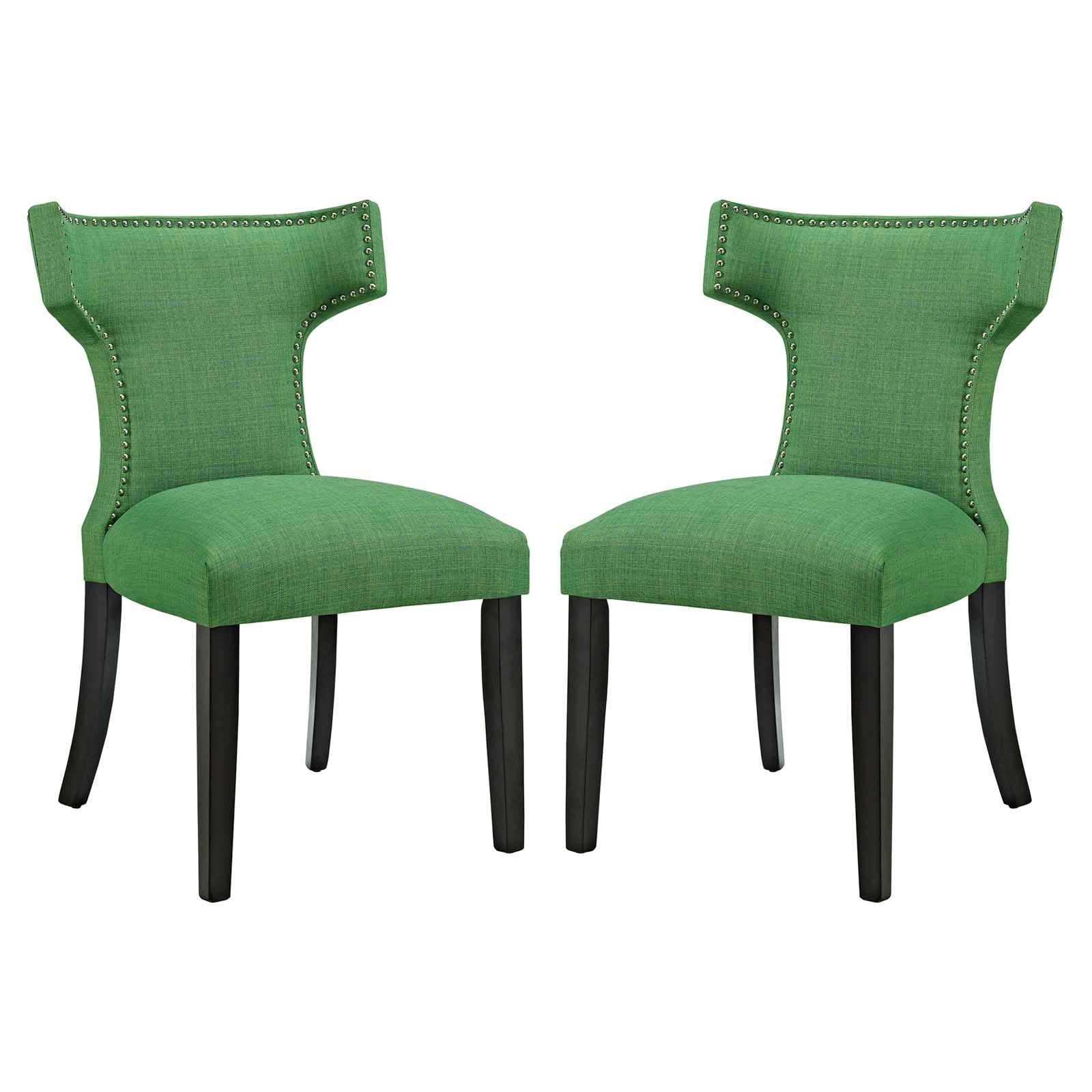 Modway Dining Chairs - Curve Dining Side Chair Fabric ( Set of 2 ) Kelly Green