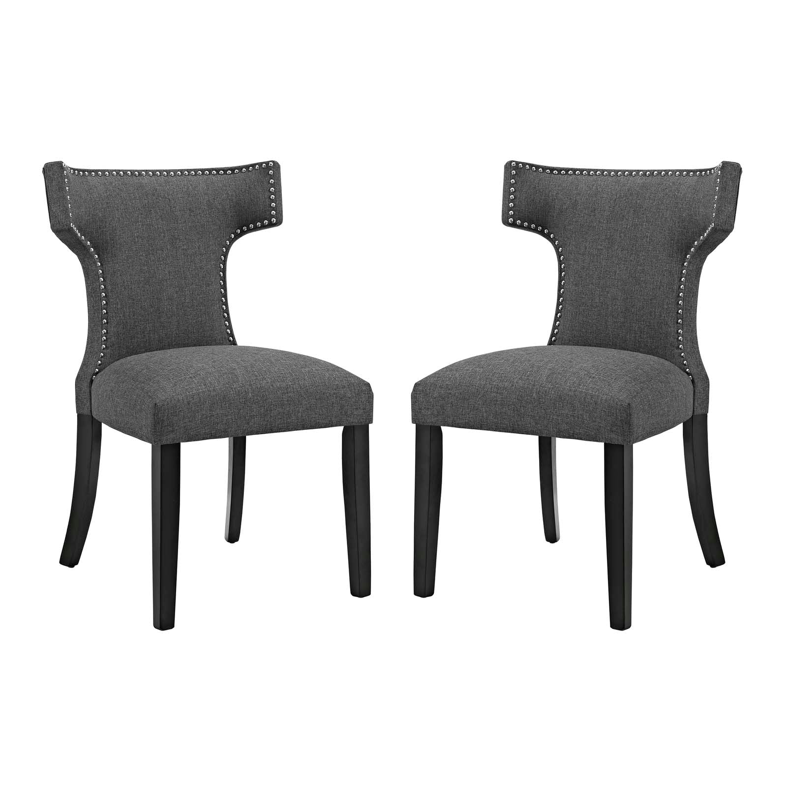 Modway Dining Chairs - Curve Dining Side Chair Fabric ( Set Of 2 ) Gray