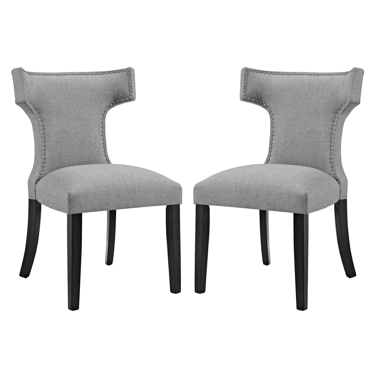 Modway Dining Chairs - Curve Dining Side Chair Fabric ( Set of 2 ) Light Gray