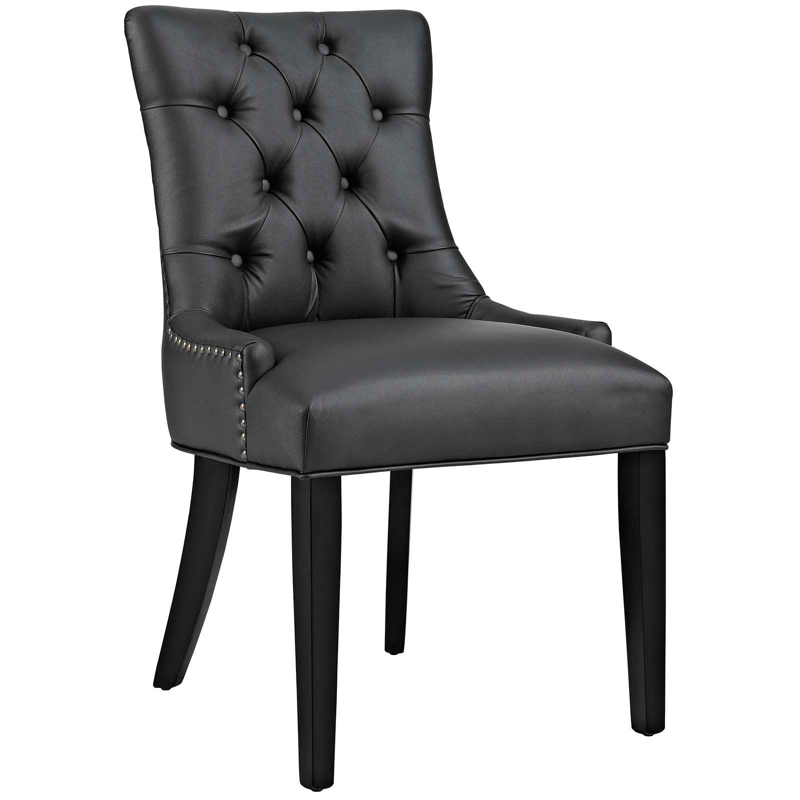 Modway Dining Chairs - Regent Dining Side Chair Vinyl Set of 2 Black