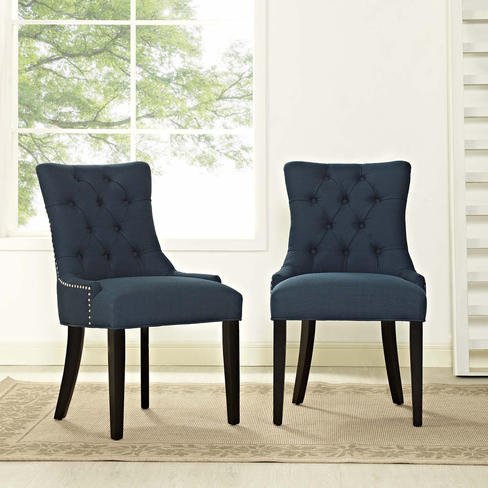 Modway Dining Chairs - Regent Dining Side Chair Fabric Azure (Set of 2)