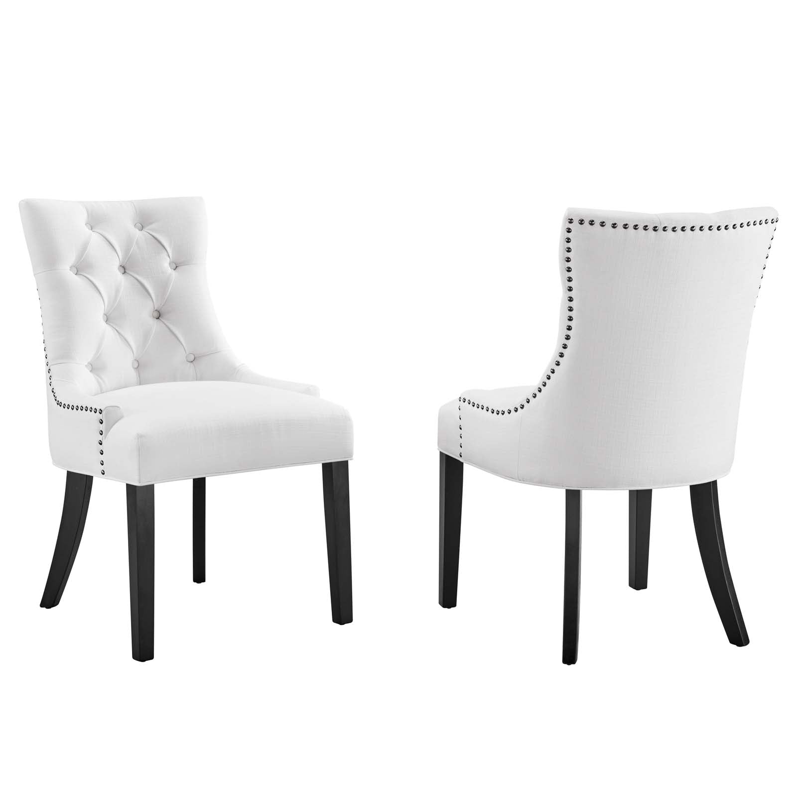 Modway Dining Chairs - Regent-Dining-Side-Chair-Fabric-Set-of-2-White