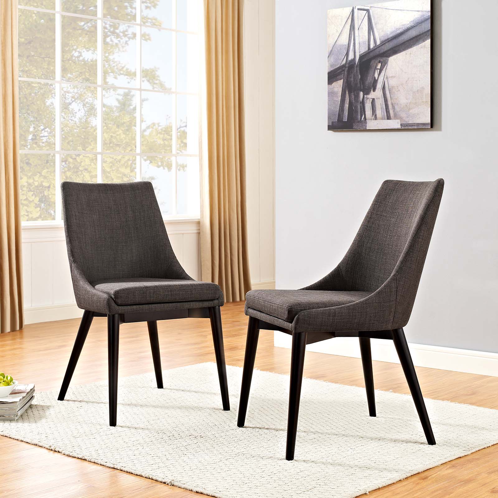 viscount Dining Side Chair Fabric ( Set Of 2 ) Brown