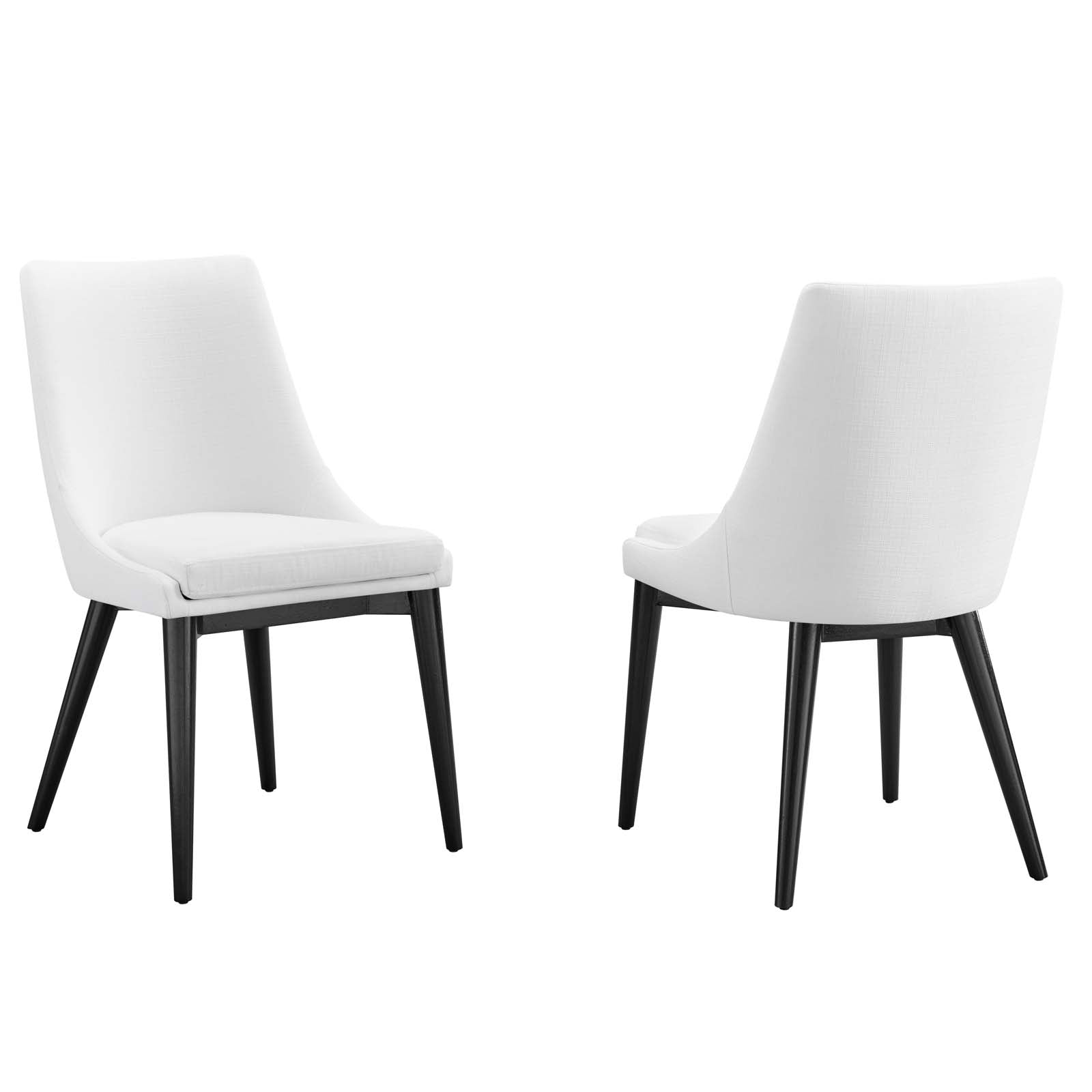Modway Dining Chairs - Viscount-Dining-Side-Chair-Fabric-Set-of-2-White