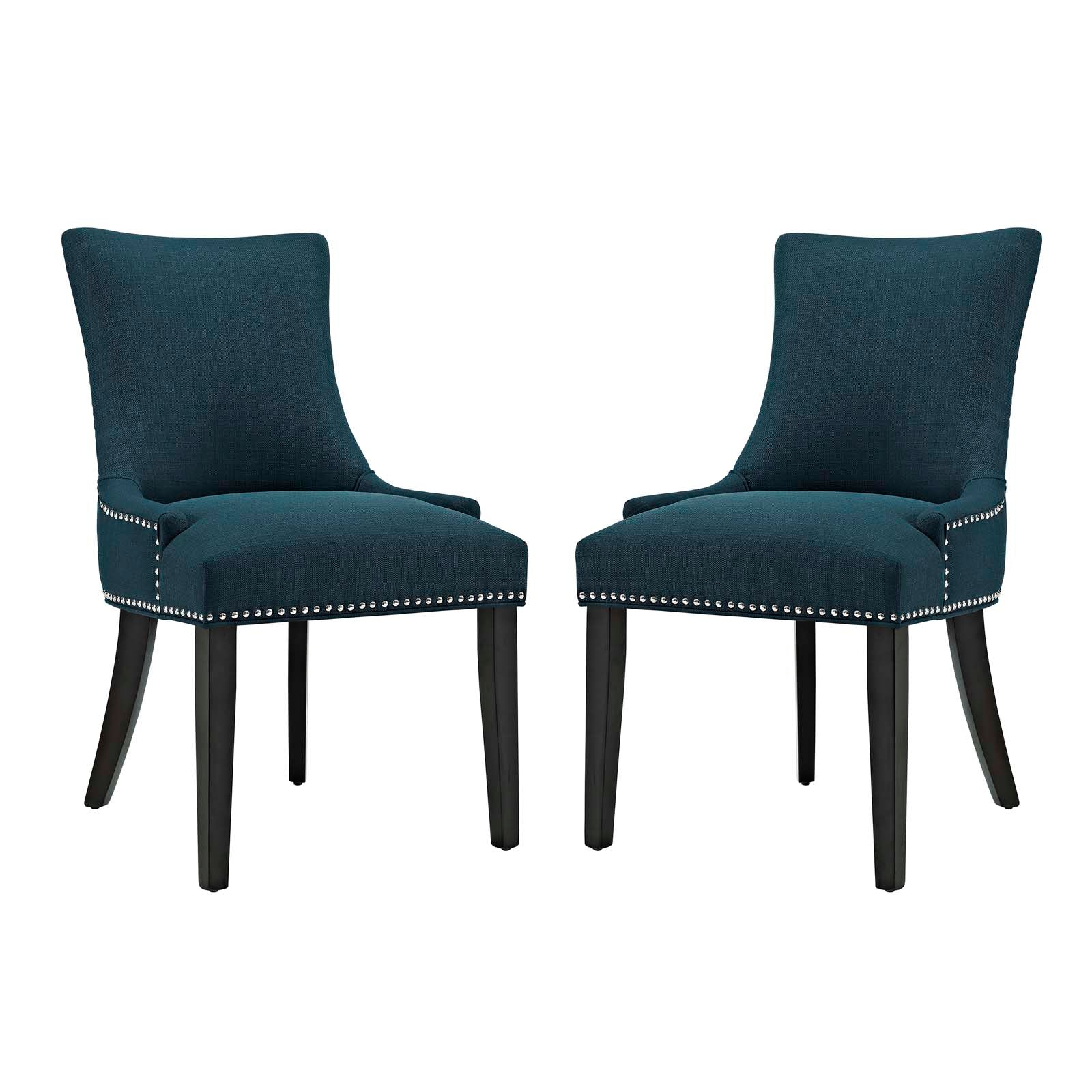 Modway Dining Chairs - Marquis Dining Side Chair Fabric Azure (Set of 2)