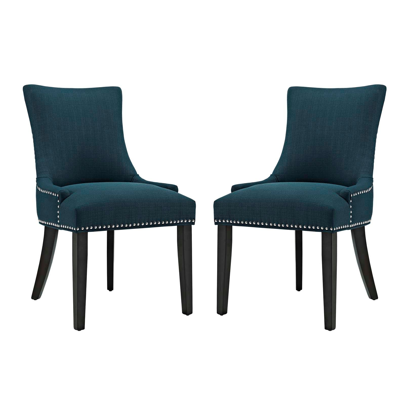 Modway Dining Chairs - Marquis Dining Side Chair Fabric Azure (Set of 2)