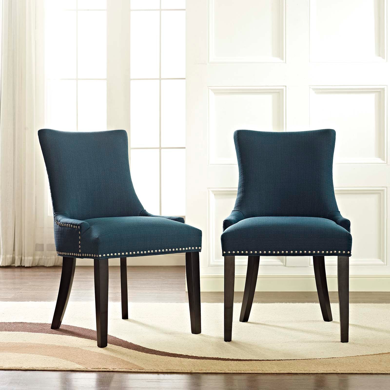 Modway Dining Chairs - Marquis Dining Side Chair Fabric Azure (Set of 2)