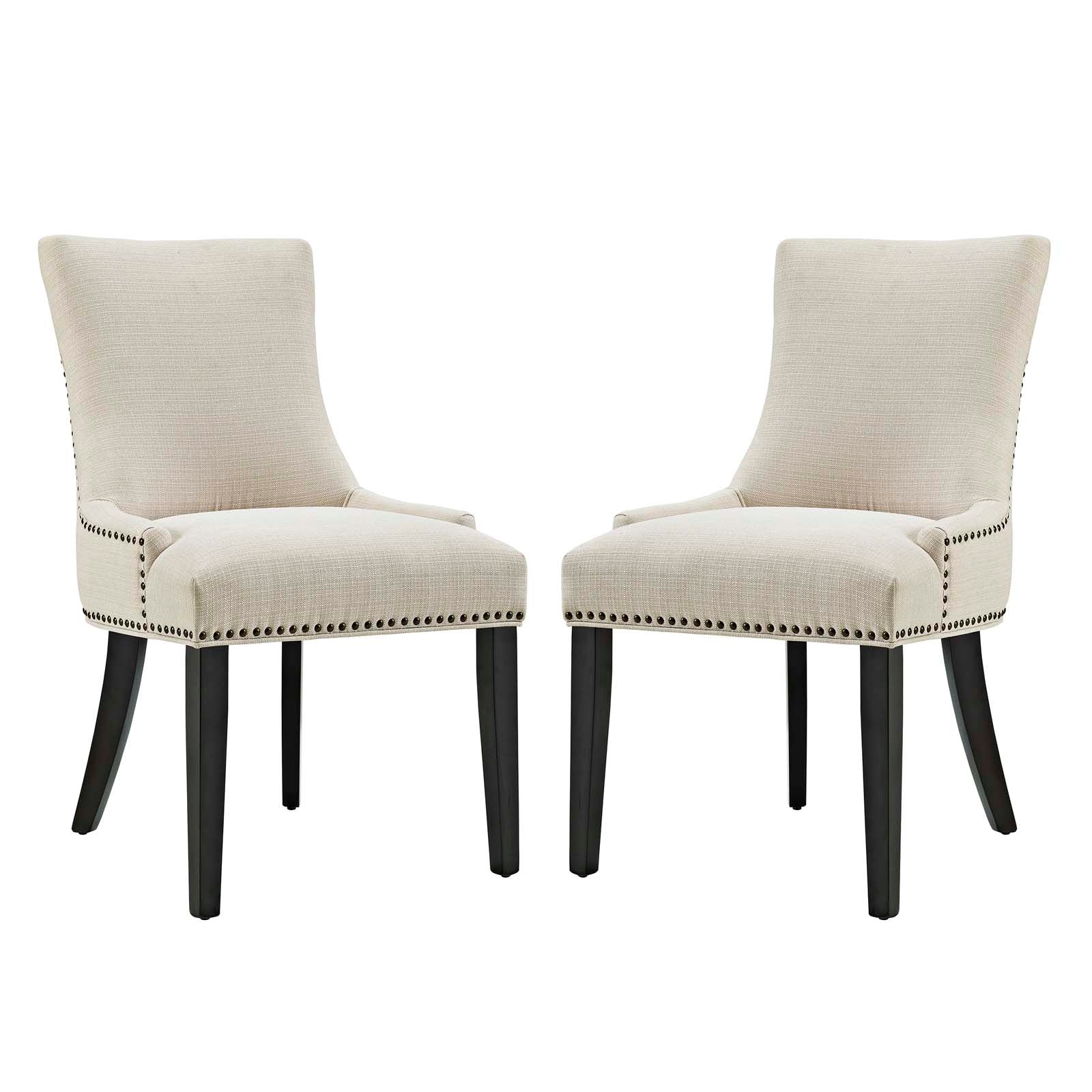 Modway Dining Chairs - Marquis Dining Side Chair Fabric Beige (Set of 2)