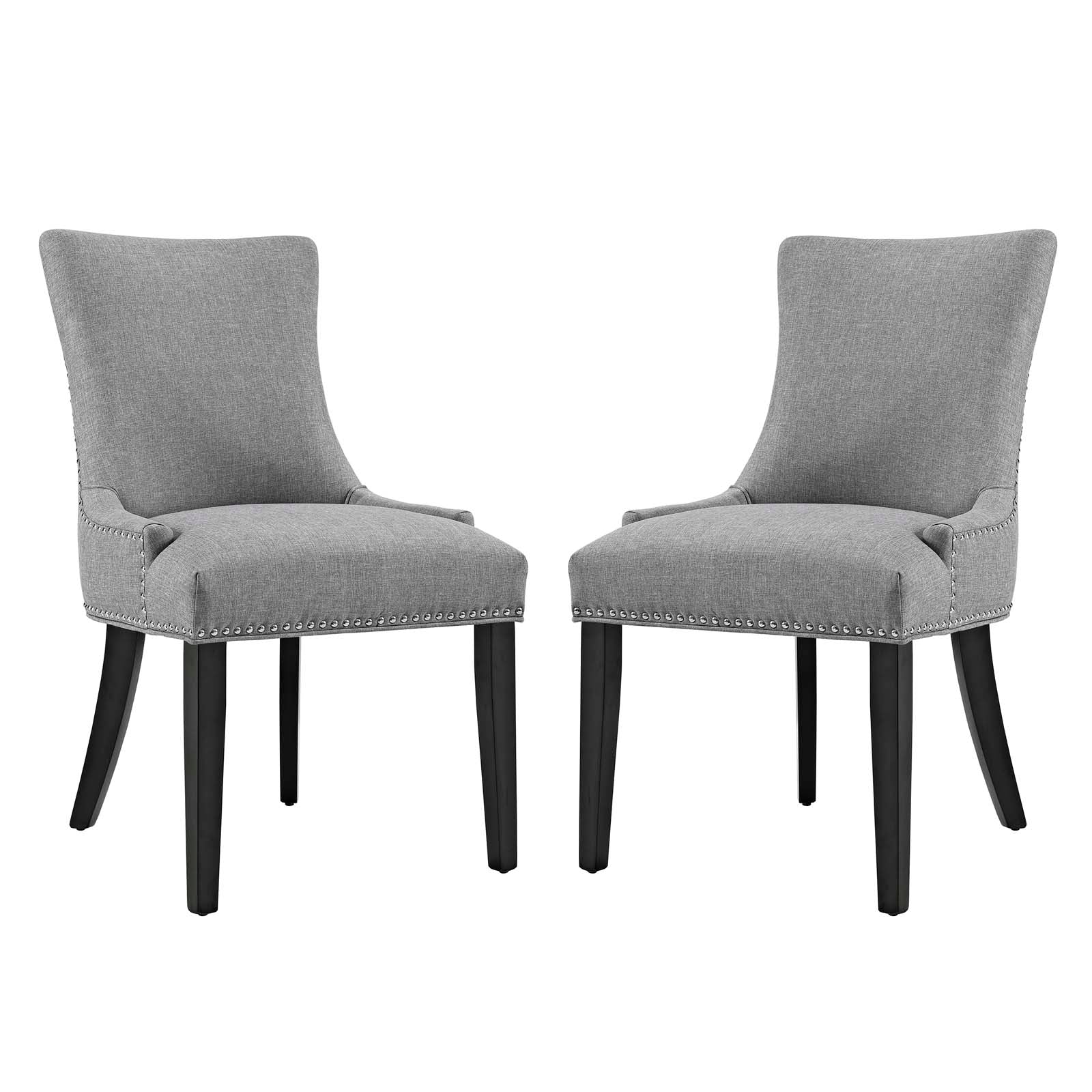 Modway Dining Chairs - Marquis Dining Side Chair Fabric Light Gray (Set of 2)