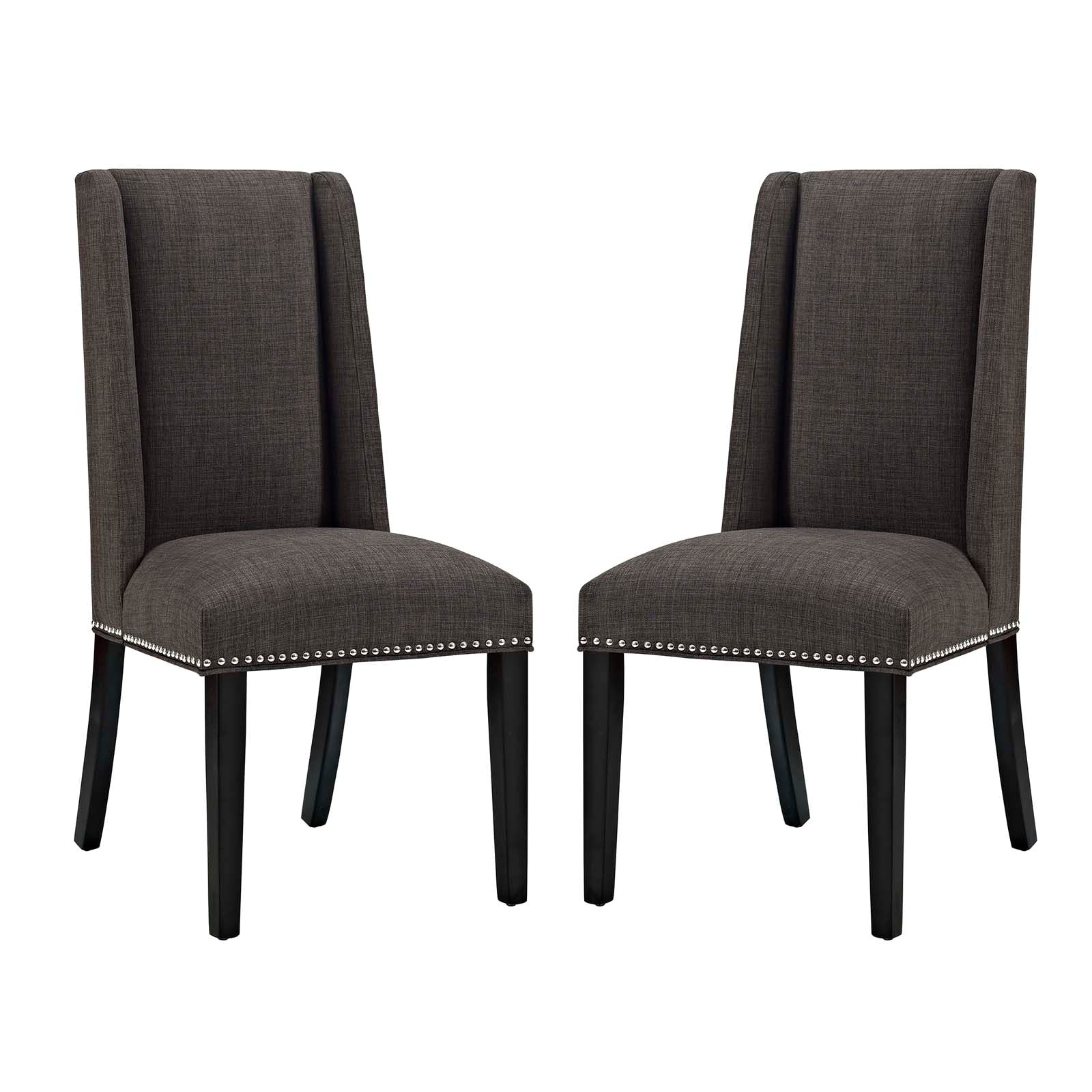 Modway Dining Chairs - Baron Dining Chair Fabric Set of 2 Brown