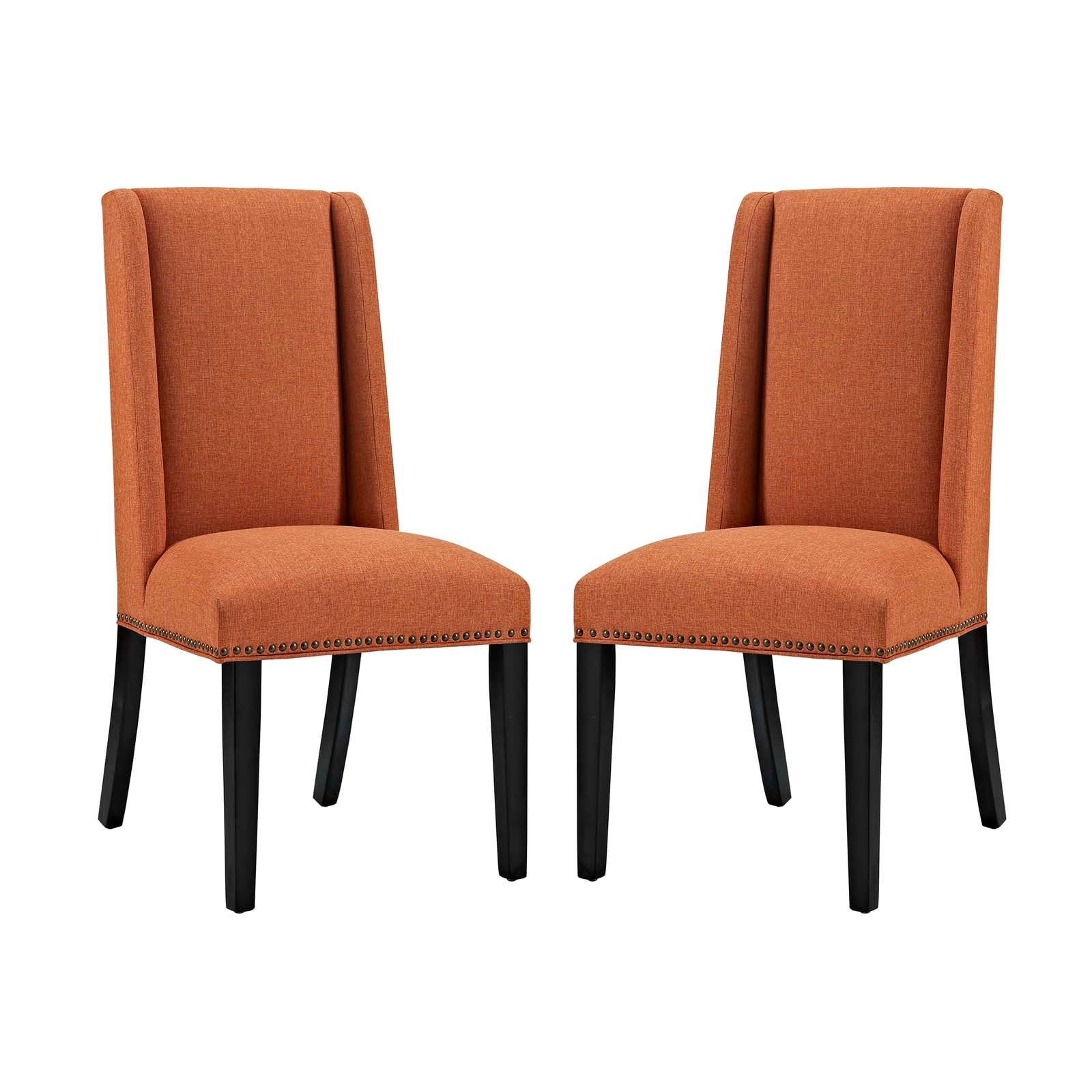 Modway Dining Chairs - Baron Dining Chair Fabric Set of 2 Orange