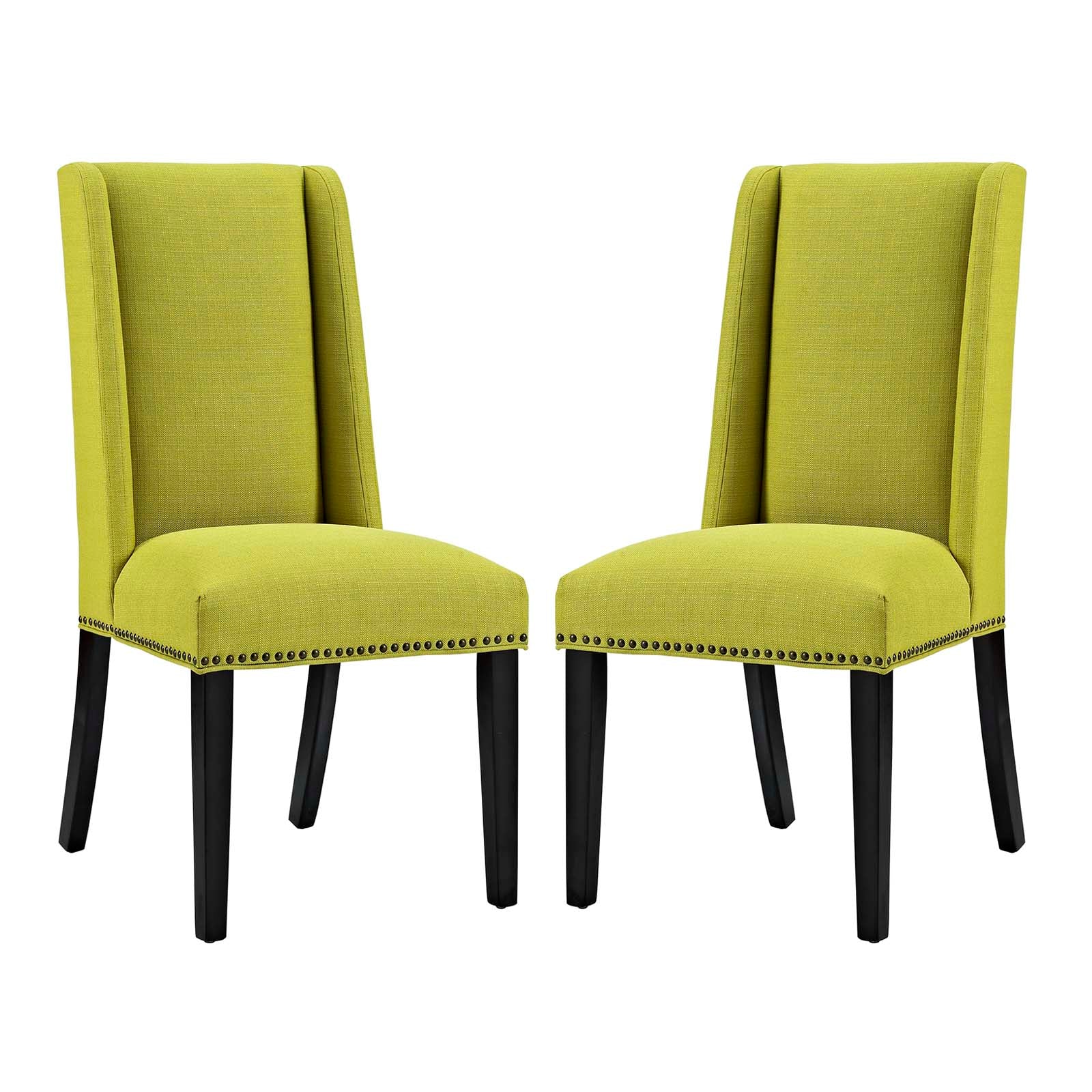 Modway Dining Chairs - Baron Dining Chair Fabric Set of 2 Wheatgrass