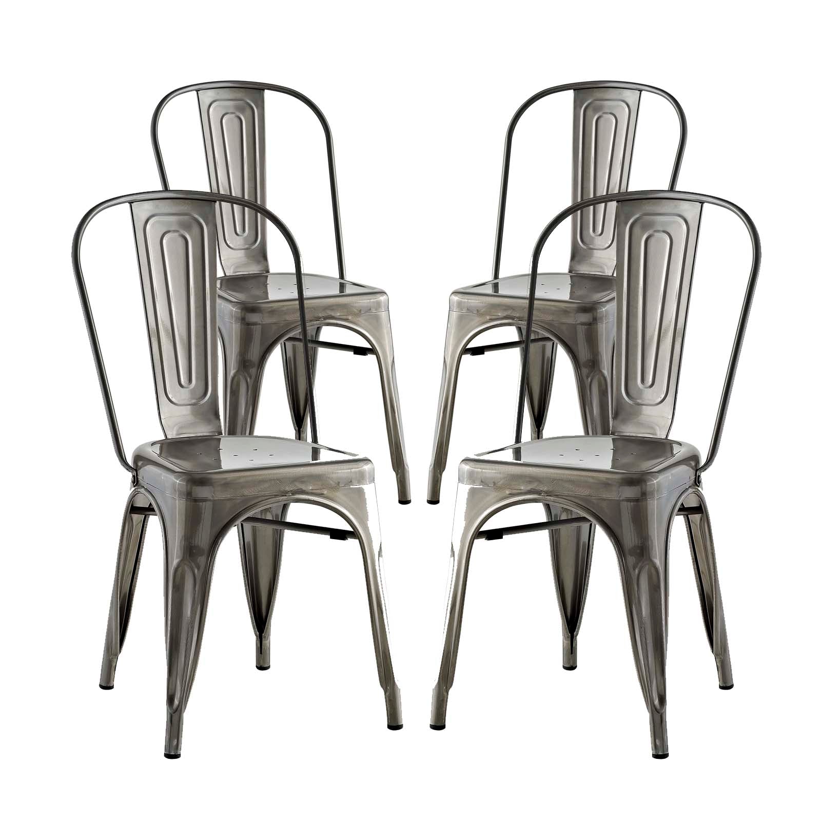 Modway Dining Chairs - Promenade Dining Side Chair Gunmetal (Set of 4)