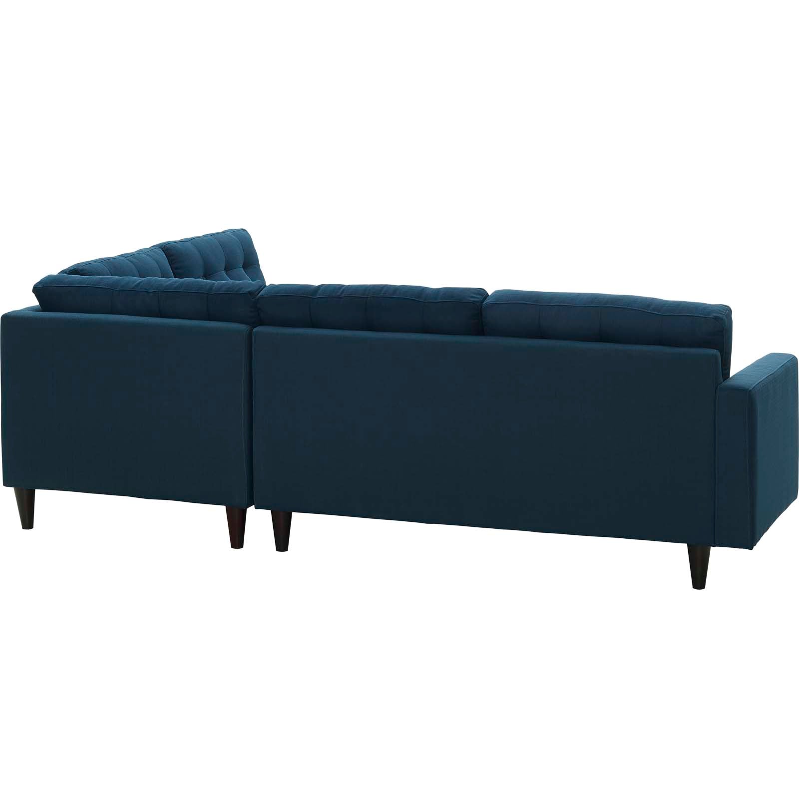 Modway Sectional Sofas - Empress Upholstered Fabric Right Extended Bumper Sectional Azure