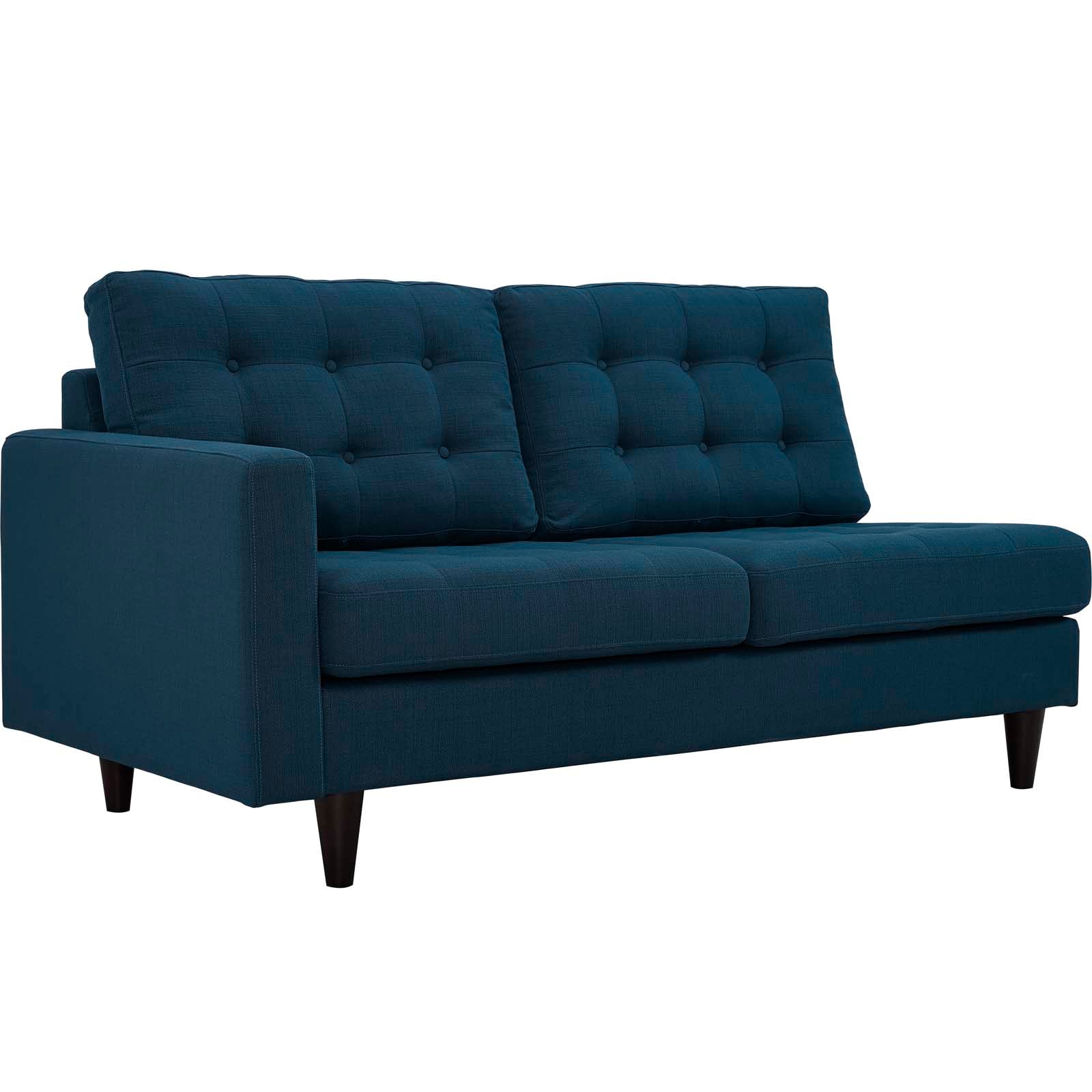 Modway Sectional Sofas - Empress Upholstered Fabric Right Extended Bumper Sectional Azure