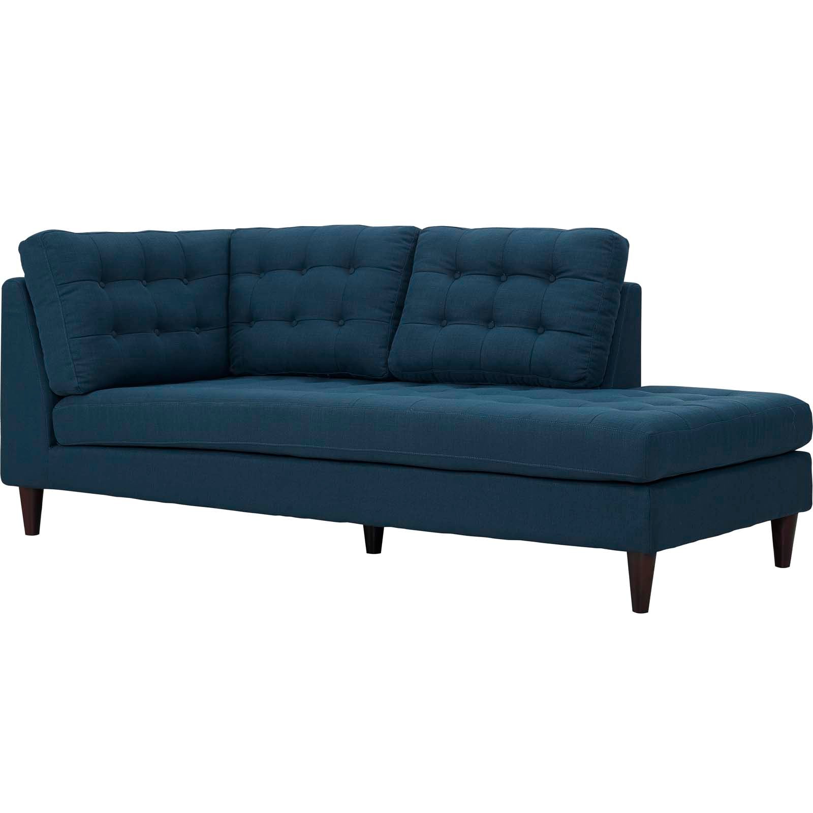 Modway Sectional Sofas - Empress Upholstered Fabric Right Extended Bumper Sectional Azure