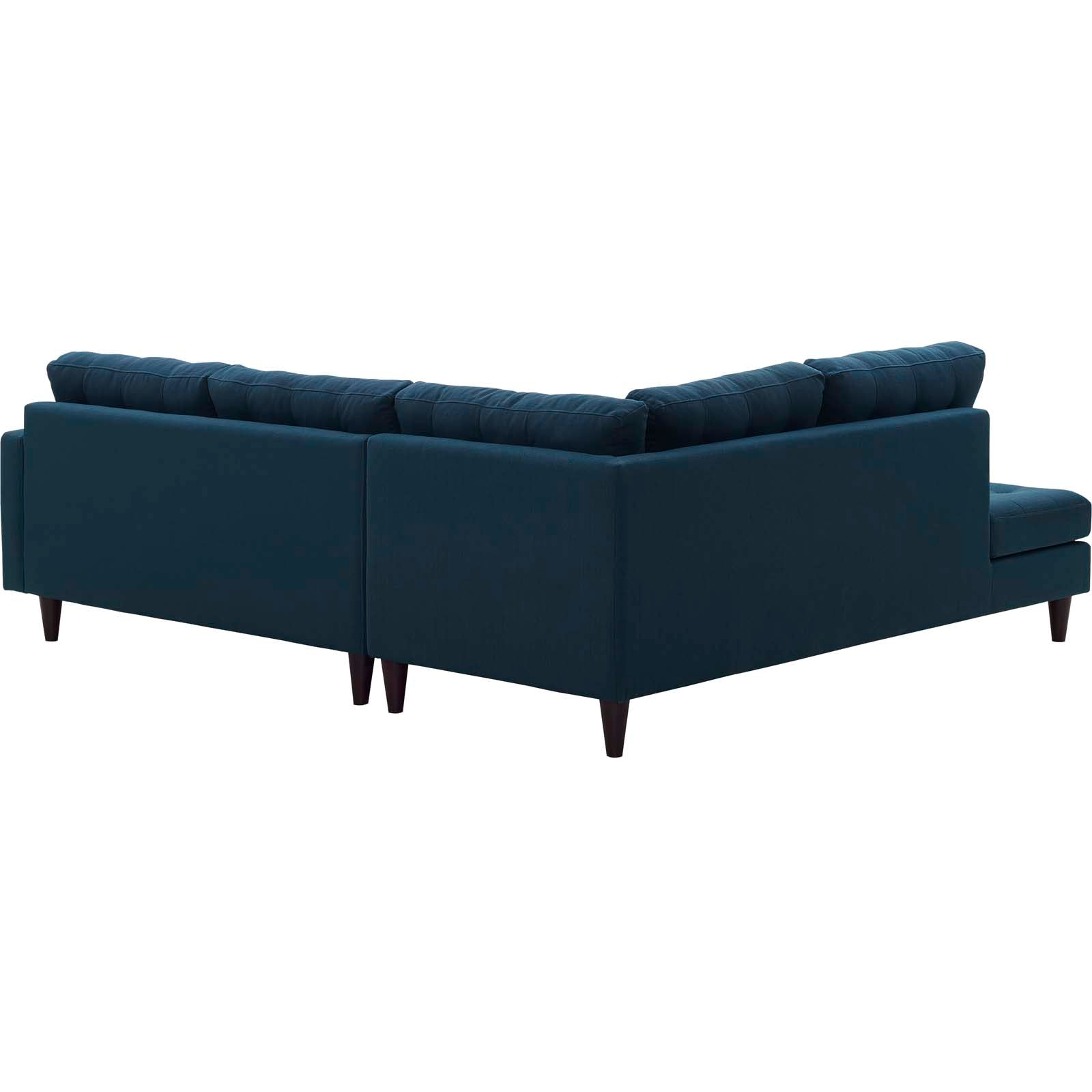 Modway Sectional Sofas - Empress 2 Piece Upholstered Fabric Left Facing Bumper Sectional Azure