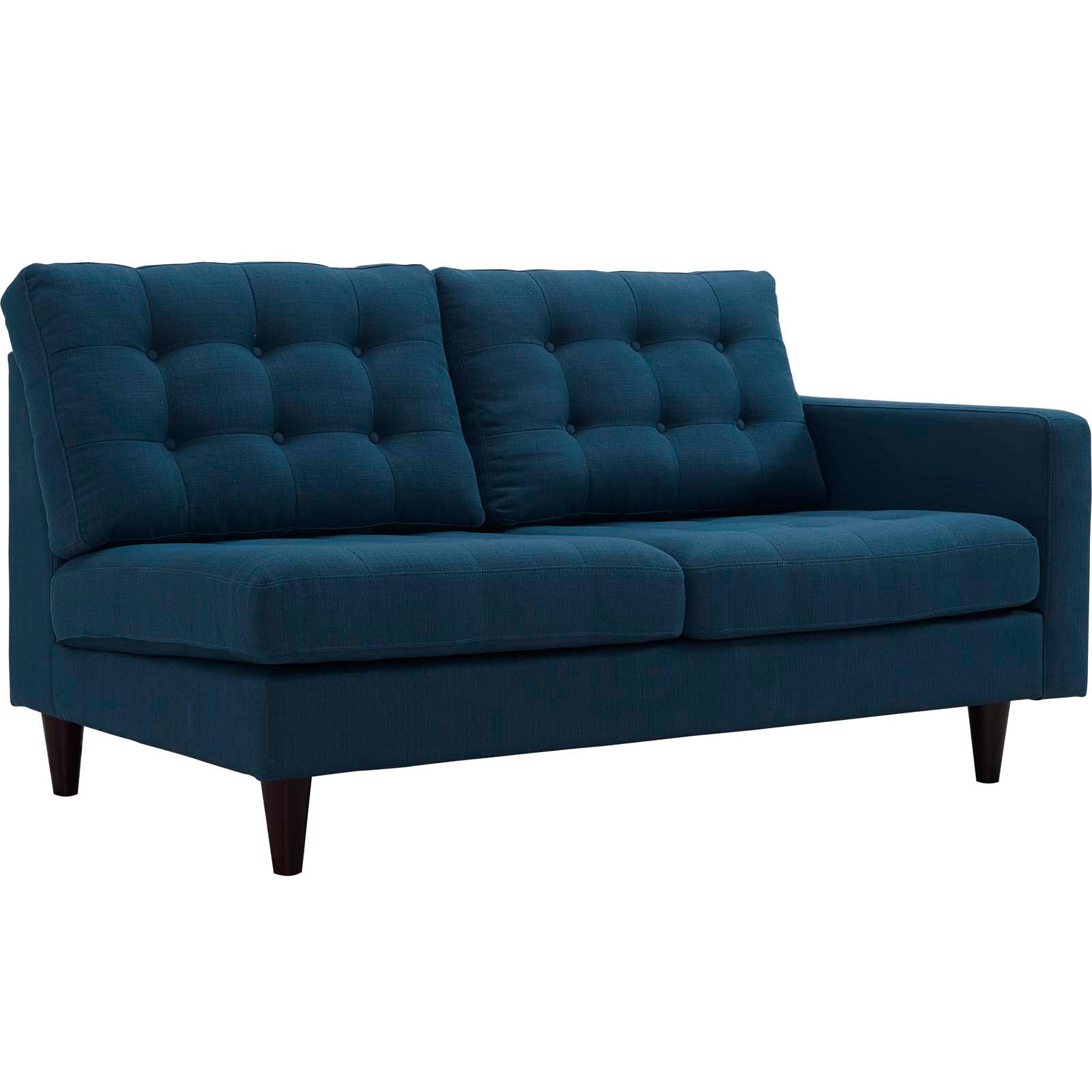 Modway Sectional Sofas - Empress 2 Piece Upholstered Fabric Left Facing Bumper Sectional Azure