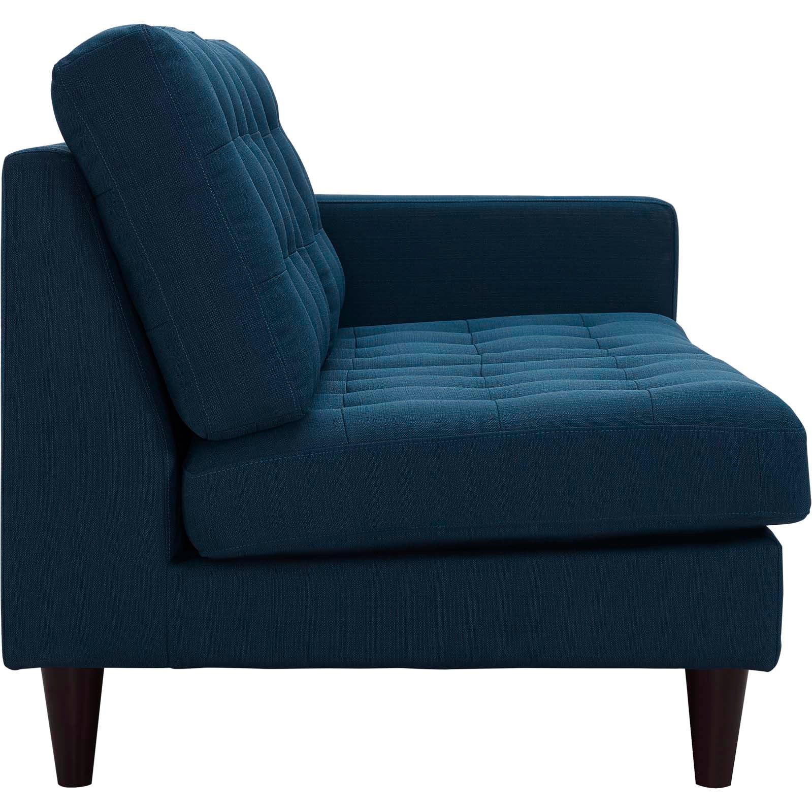 Modway Sectional Sofas - Empress 2 Piece Upholstered Fabric Left Facing Bumper Sectional Azure
