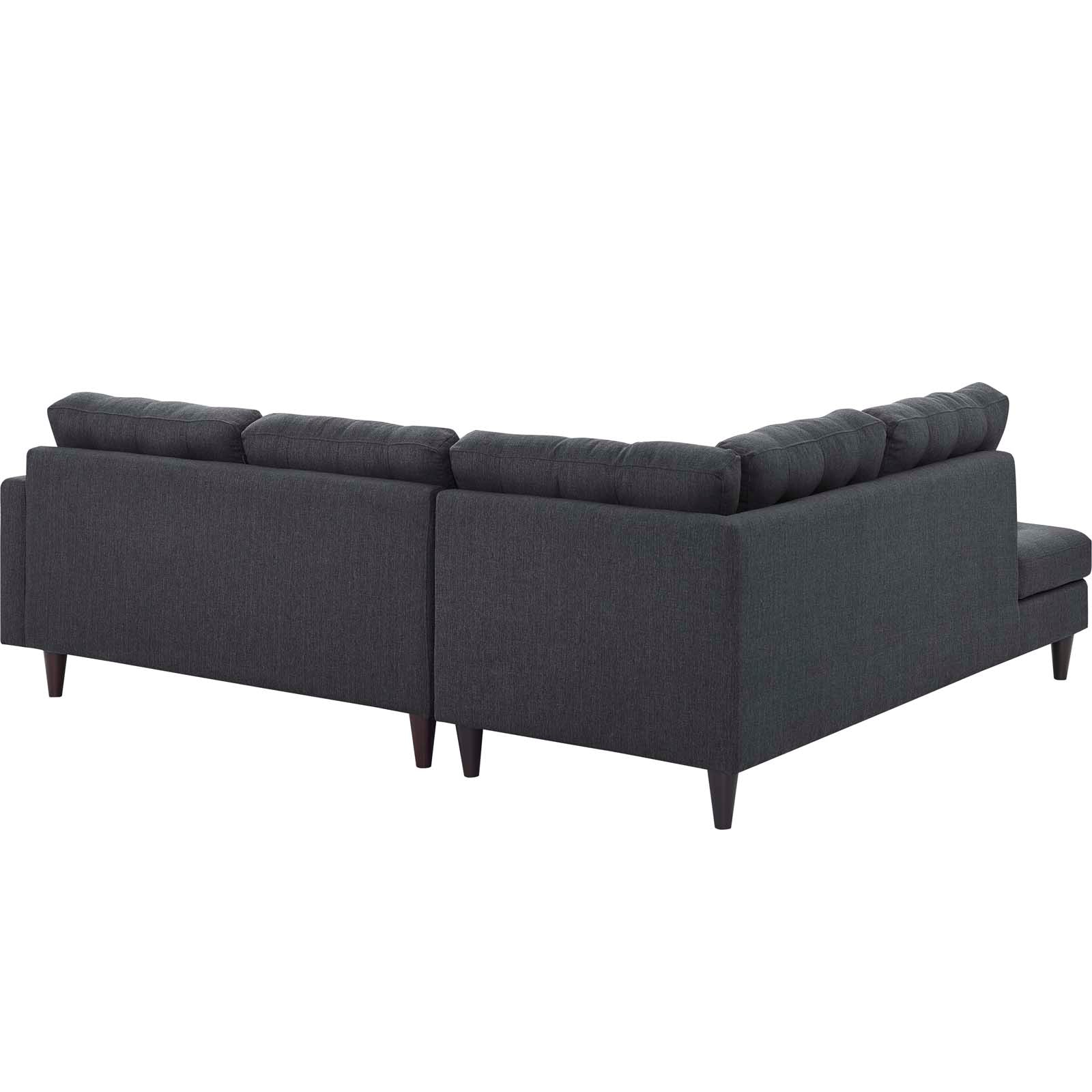 Modway Sectional Sofas - Empress 2 Piece Upholstered Fabric Left Facing Bumper Sectional Gray