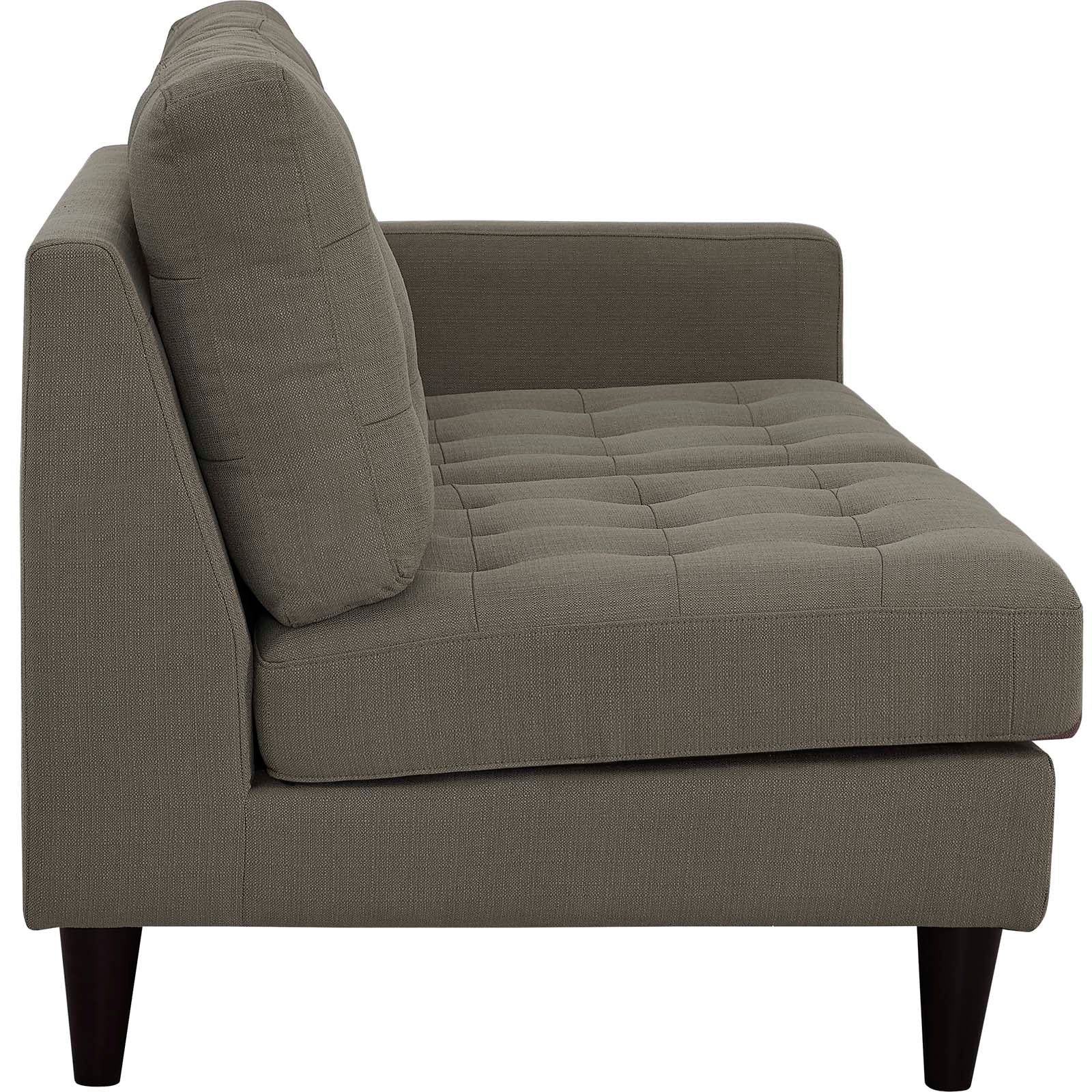 Modway Sectional Sofas - Empress 2 Piece Upholstered Fabric Left Facing Bumper Sectional Granite