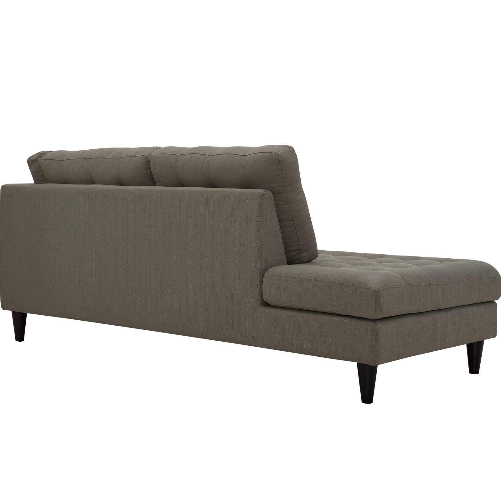 Modway Sectional Sofas - Empress 2 Piece Upholstered Fabric Left Facing Bumper Sectional Granite