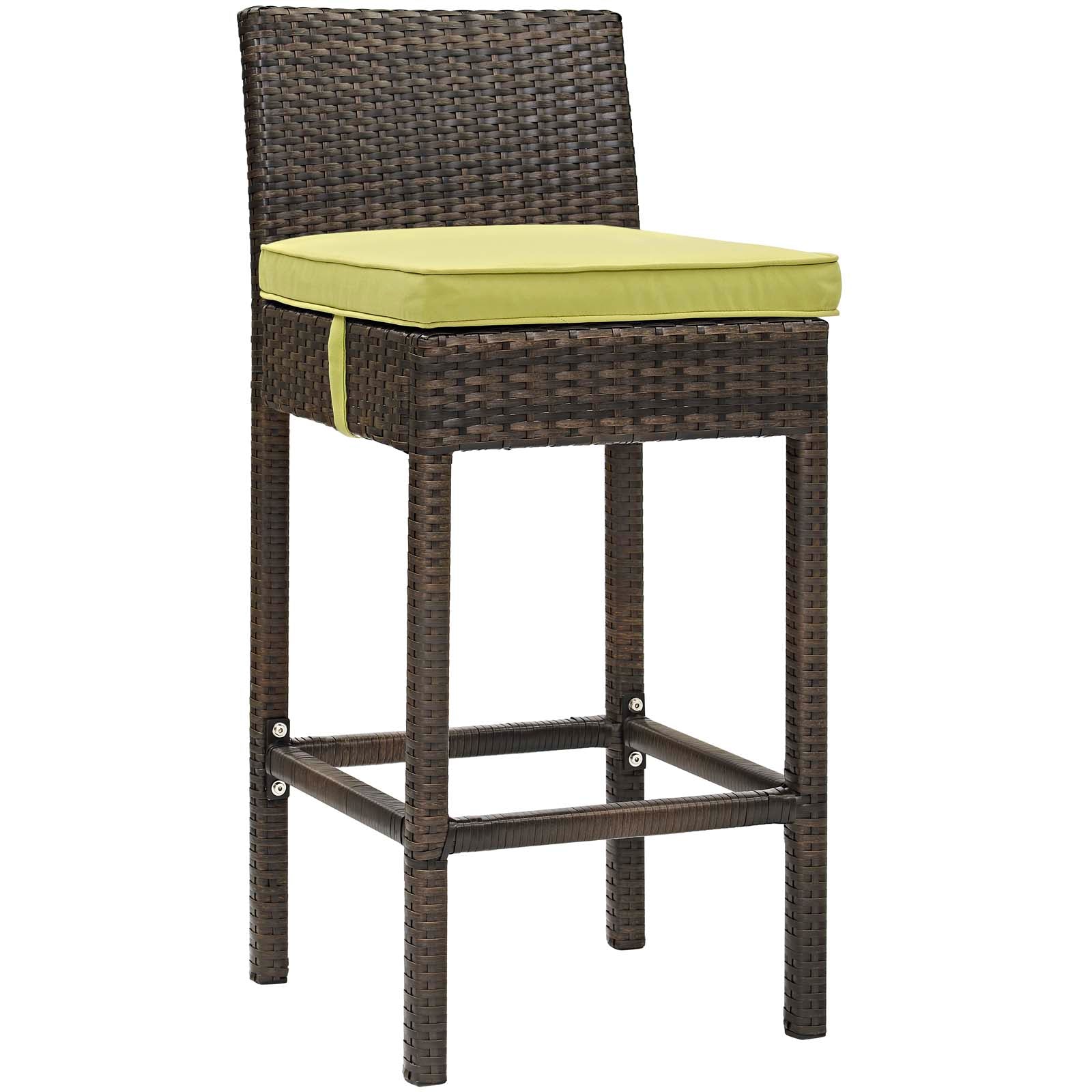 Modway Outdoor Barstools - Conduit Outdoor Patio Wicker Rattan Bar Stool Brown Peridot