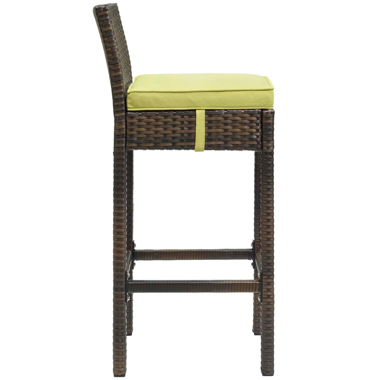 Modway Outdoor Barstools - Conduit Outdoor Patio Wicker Rattan Bar Stool Brown Peridot