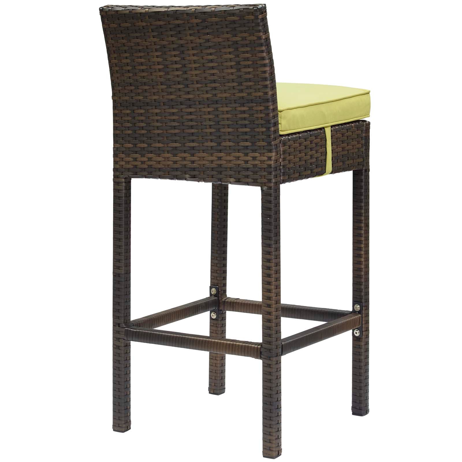 Modway Outdoor Barstools - Conduit Outdoor Patio Wicker Rattan Bar Stool Brown Peridot