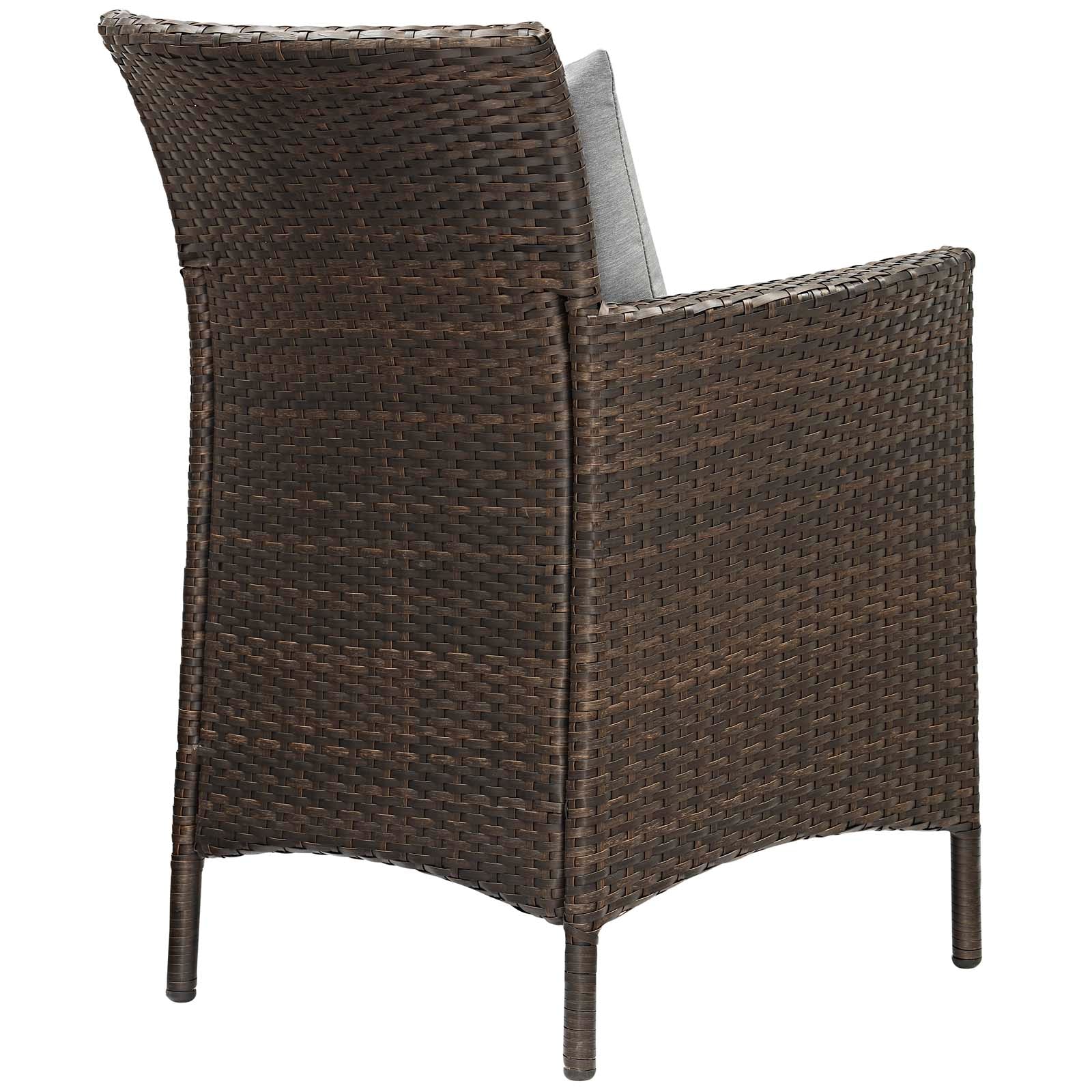Modway Outdoor Chairs - Conduit Outdoor Patio Wicker Rattan Dining Armchair Brown Gray