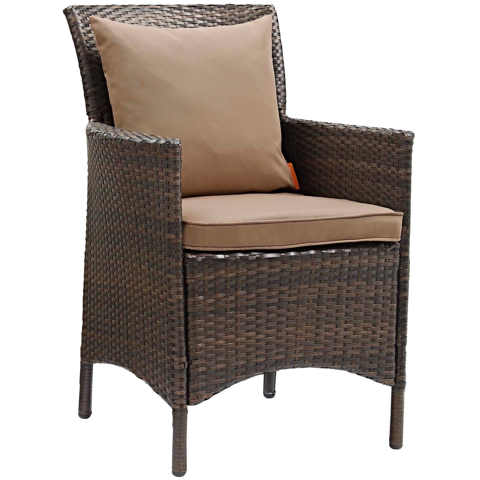Modway Outdoor Dining Chairs - Conduit Outdoor Dining Armchair Brown & Mocha